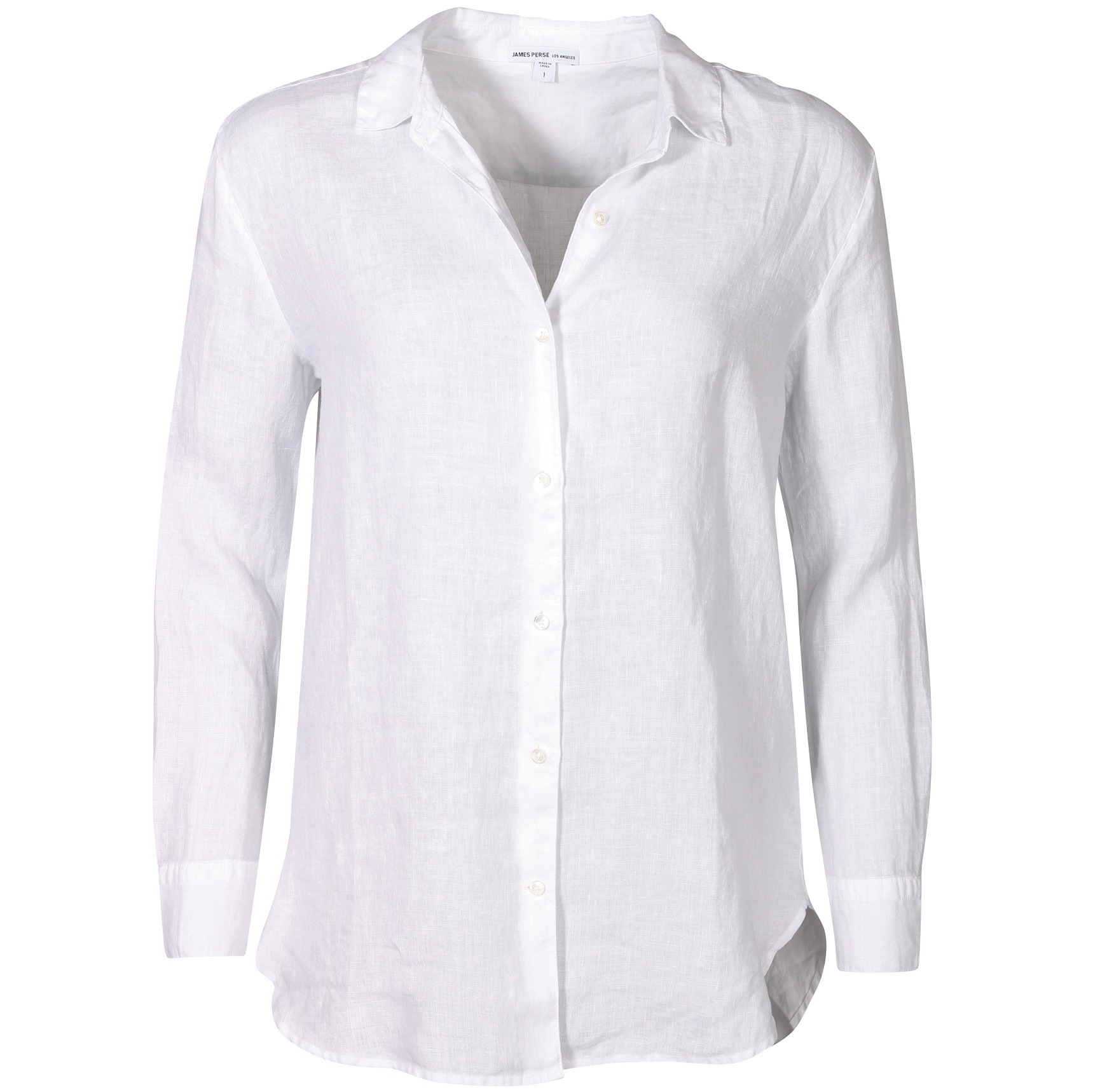 JAMES PERSE Light Weight Linen Shirt in White