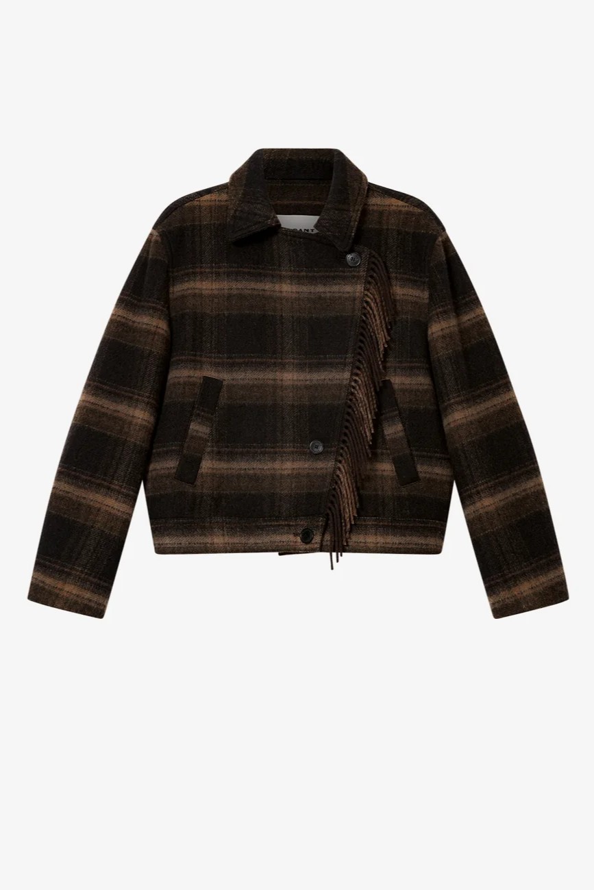 ISABEL MARANT ÉTOILE Galeane Coat in Brown Check