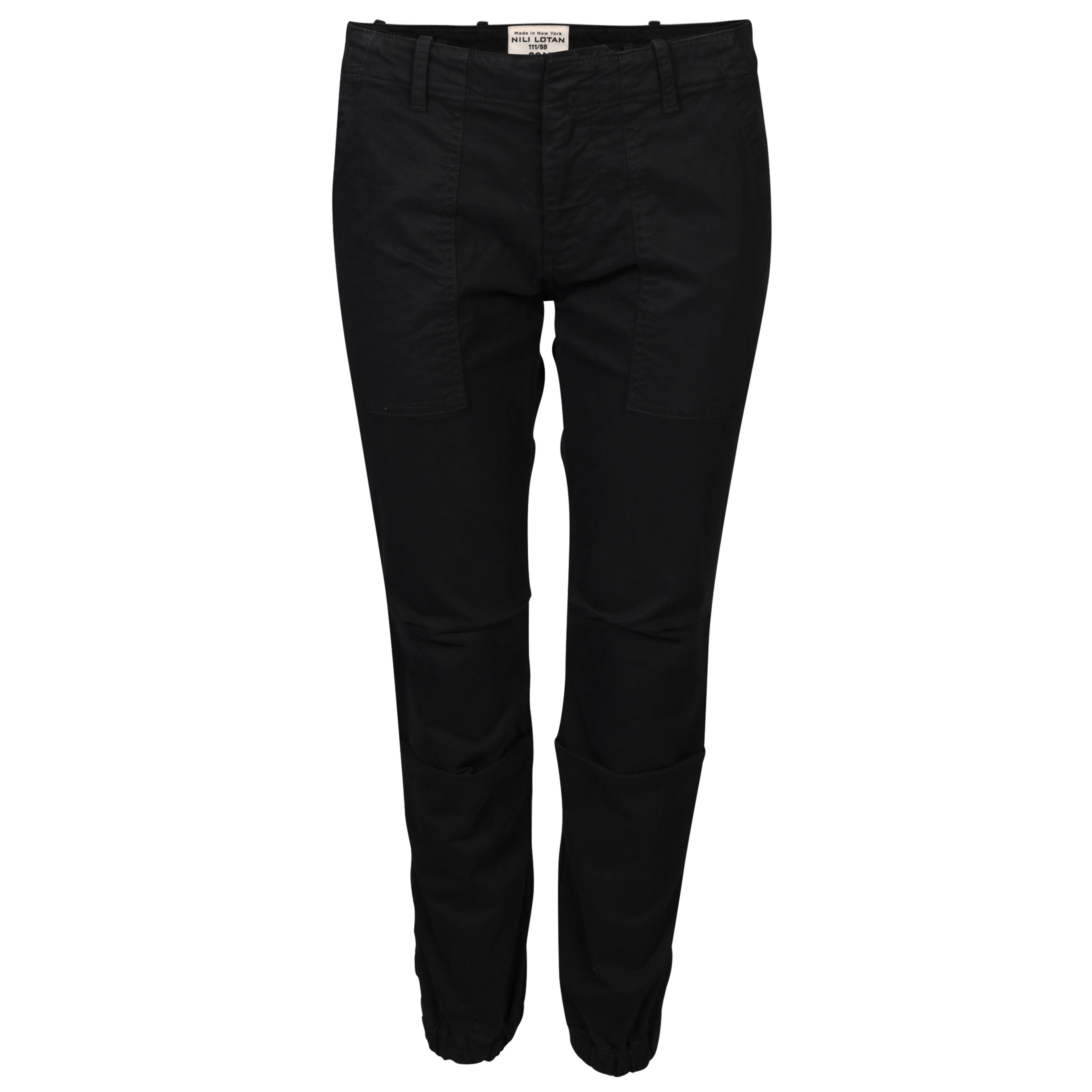 Nili Lotan Cropped Military Pant in Jet Black