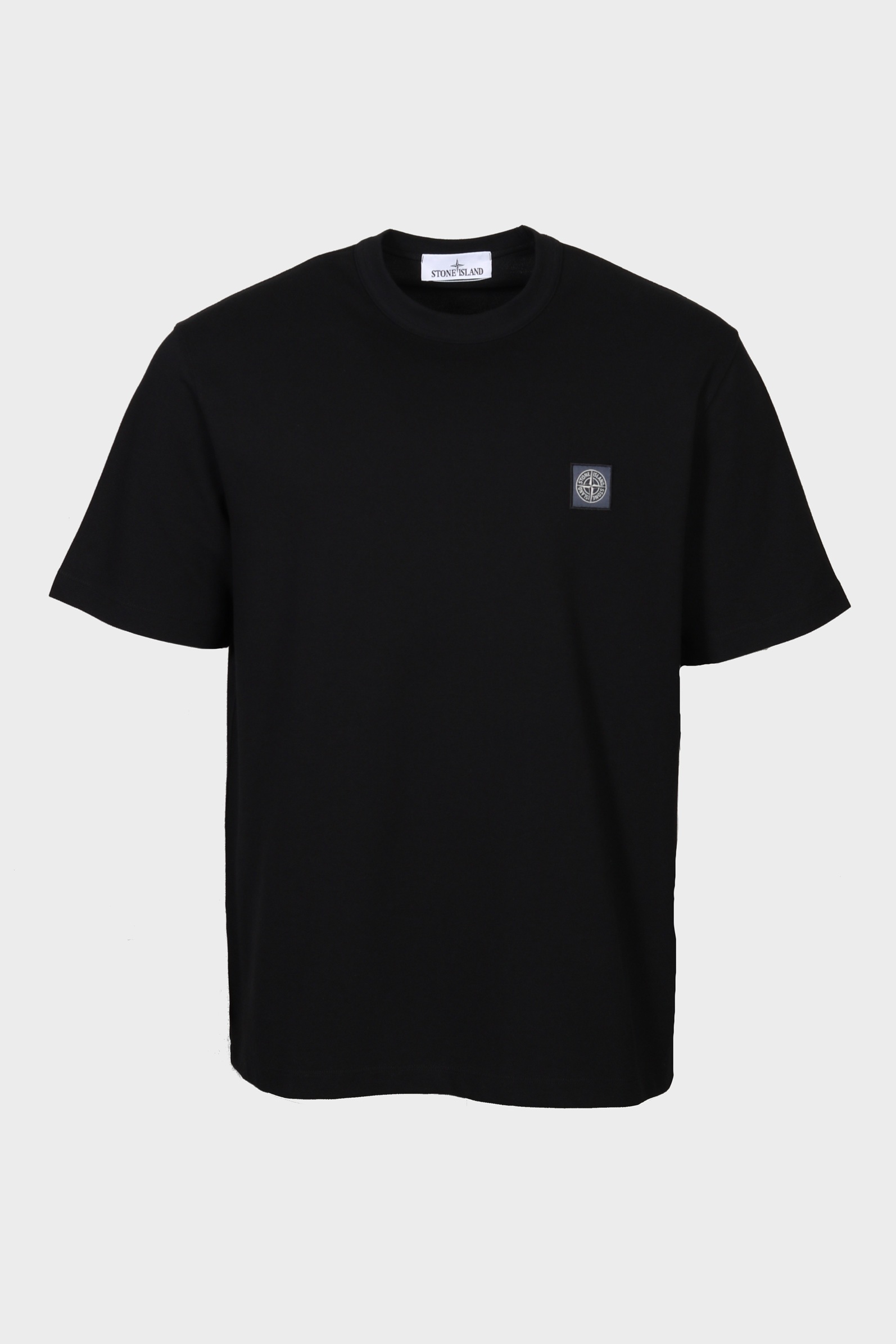 STONE ISLAND Piqué Loose Fit Logo T-Shirt in Black