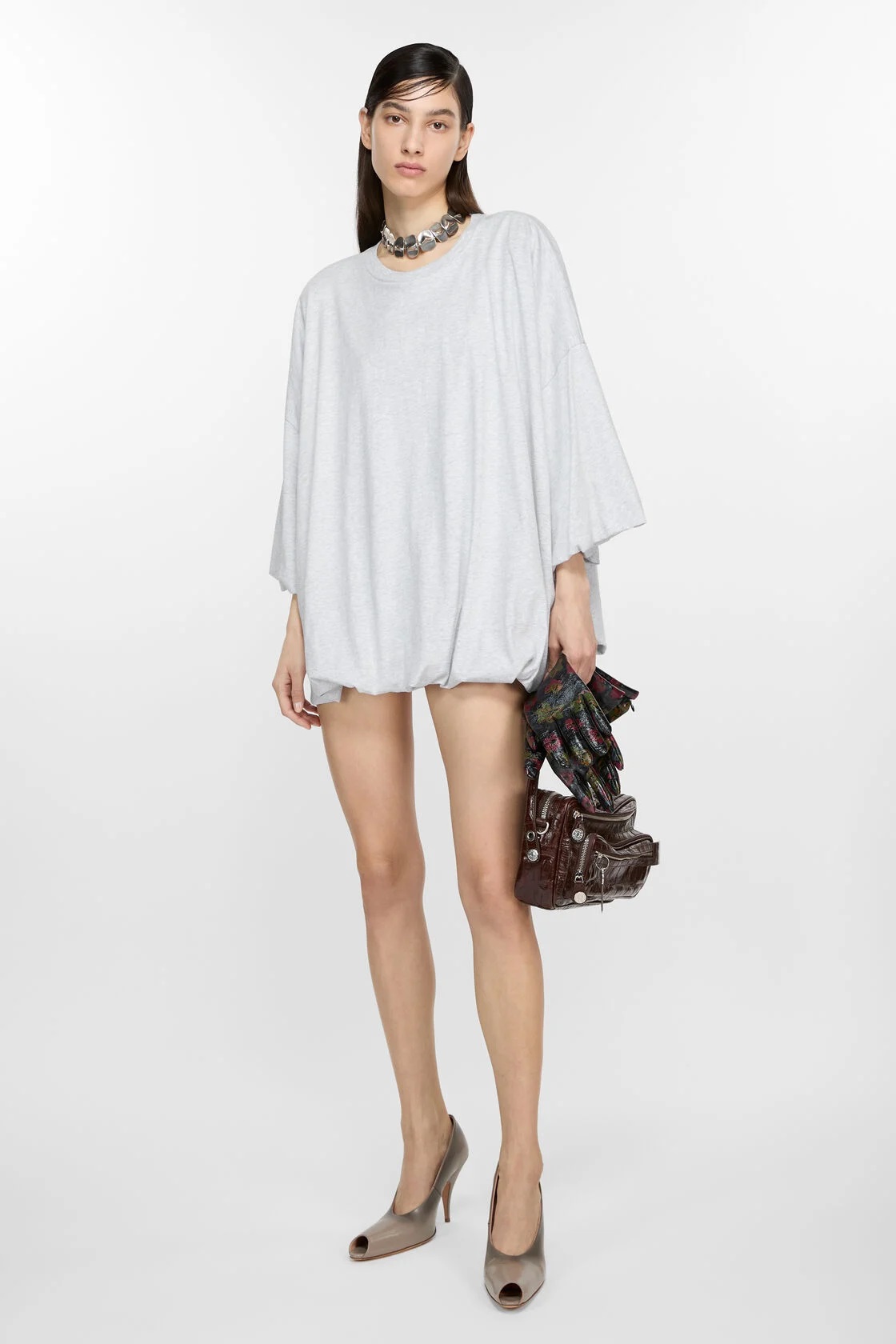ACNE STUDIOS Oversize T-shirt in Grey Melange