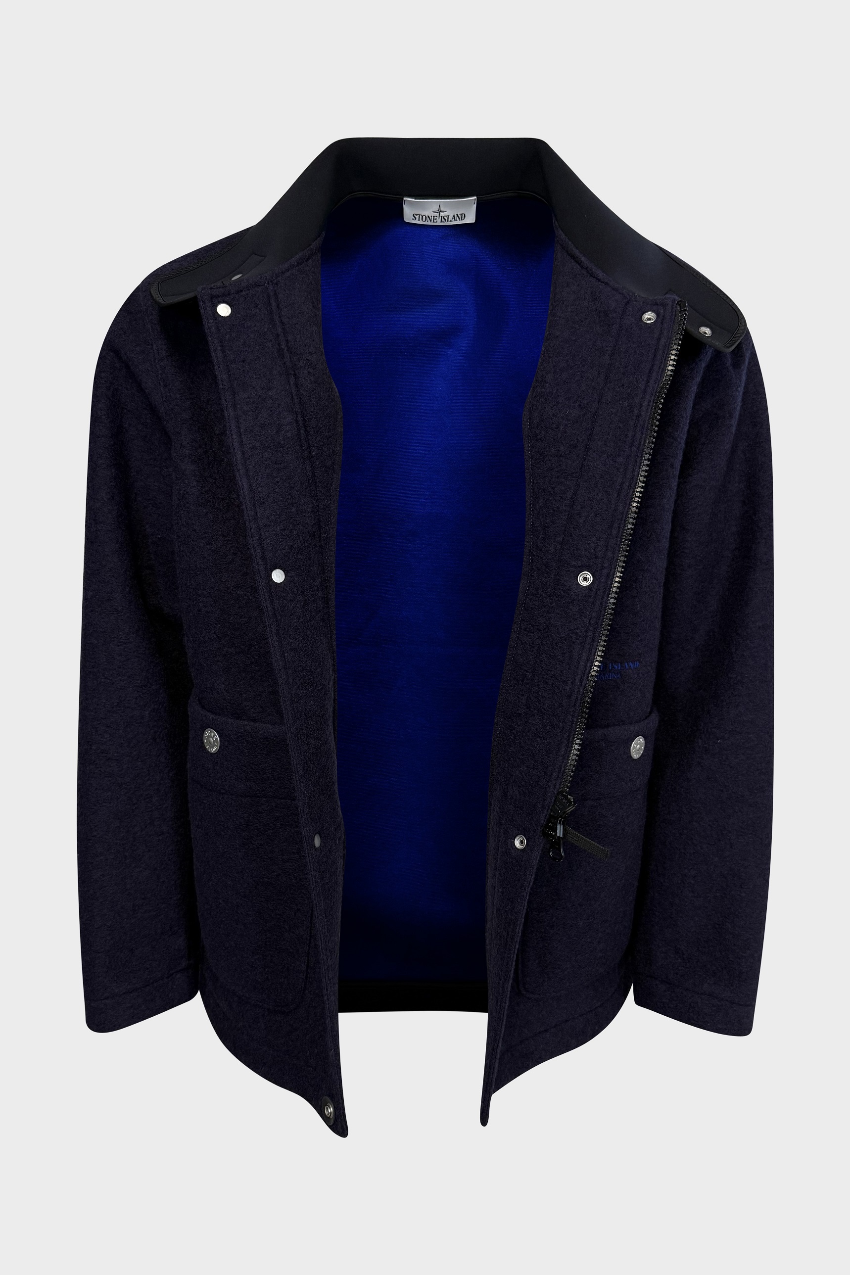 STONE ISLAND MARINA Wool Jacket in Dark Purple