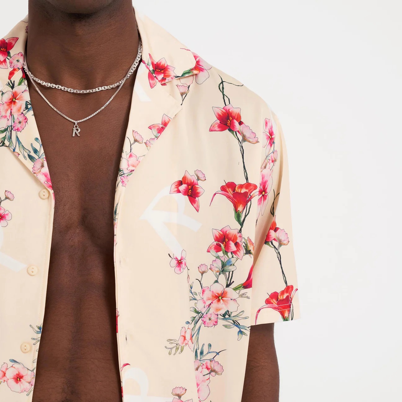 REPRESENT Floral Shirt in Cream M