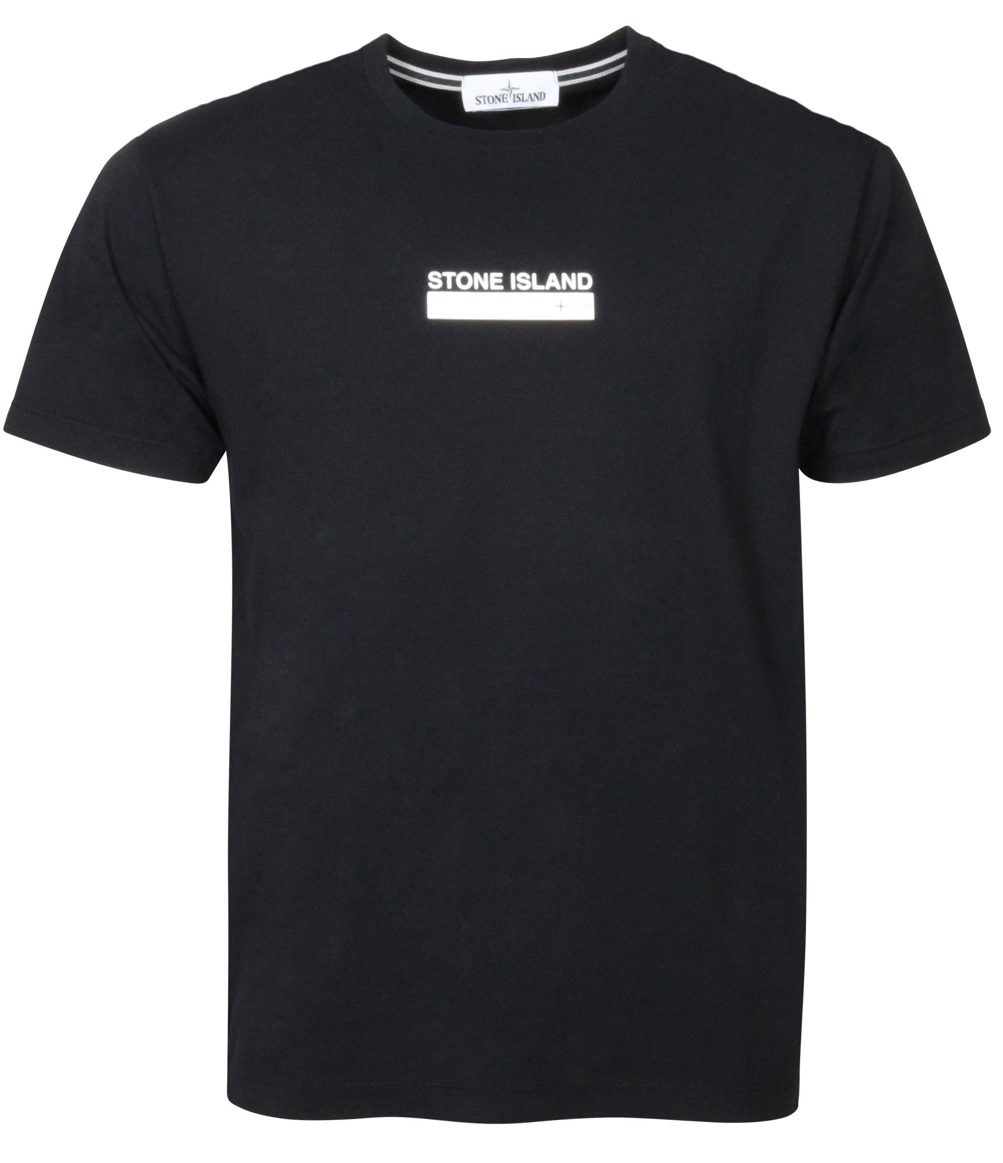 Stone Island T-Shirt Black Rubberized White Print
