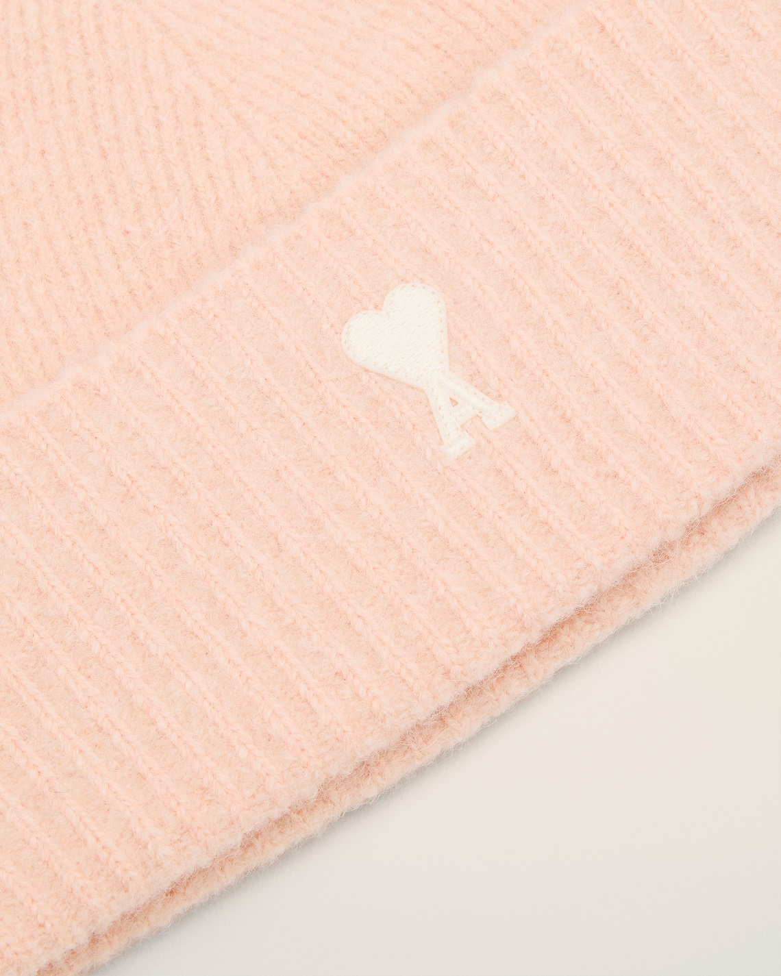 AMI PARIS de Coeur Beanie in Powder/Off White AMI PARIS de Coeur Beanie in Powder/Off White