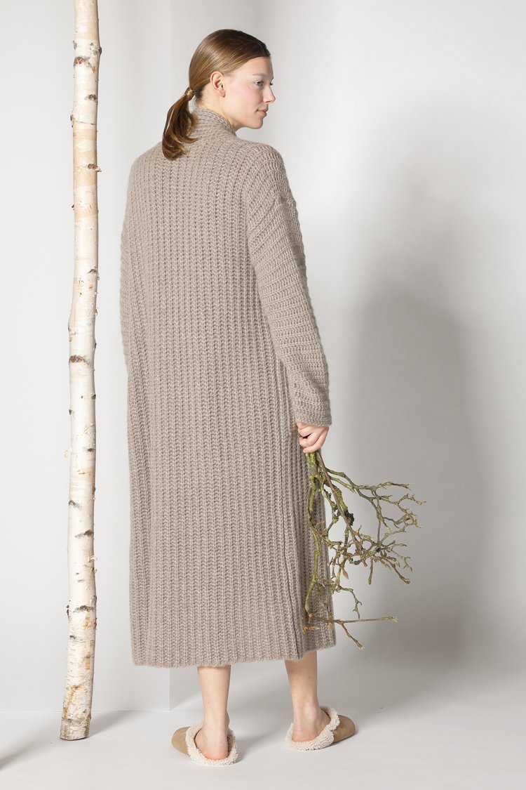 SMINFINITY Fluffy Tank Dress in Taupe Melange