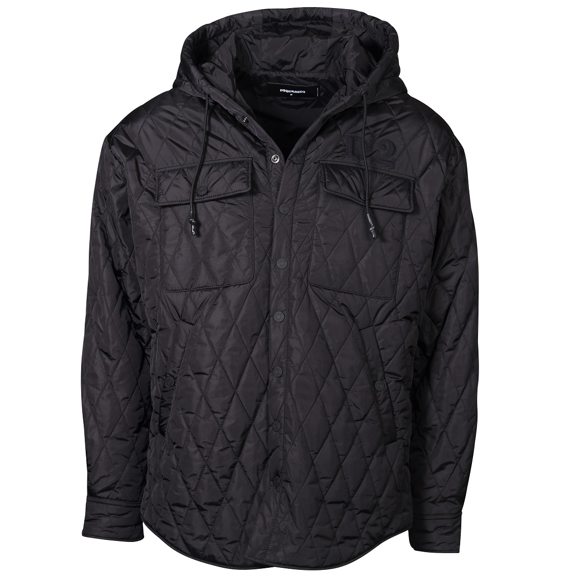 DSQUARED2 Quilted Dropped Military Jacket in Black