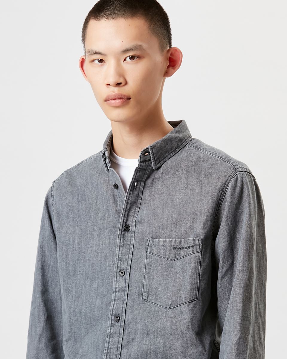 Isabel Marant Lako Jeans Shirt in Dark Grey XL