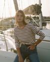 Nili Lotan Striped Arlette Longsleeve Ecru/Navy/Red M
