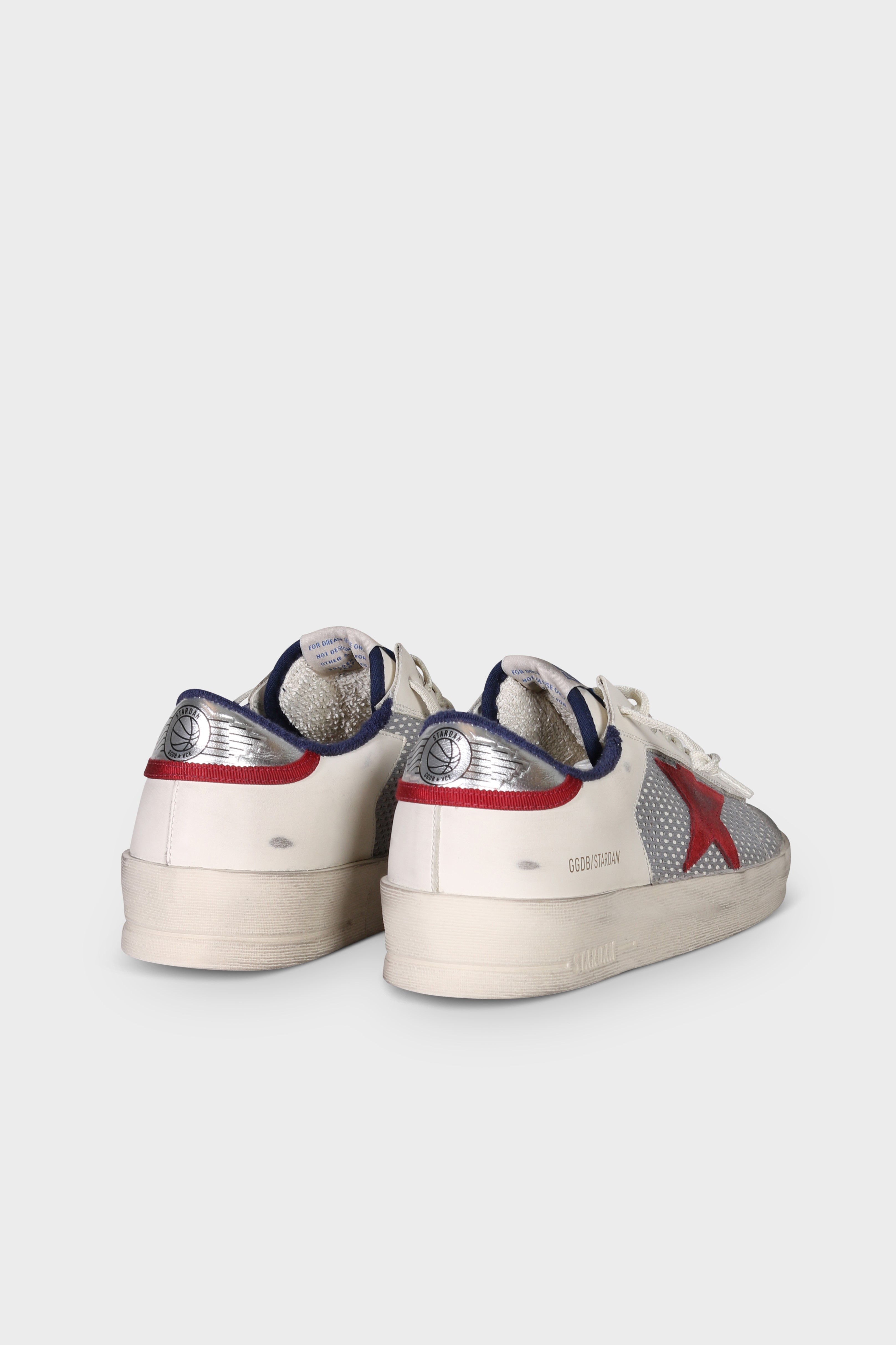 GOLDEN GOOSE Sneaker Stardan in White/Grey/Red/Silver
