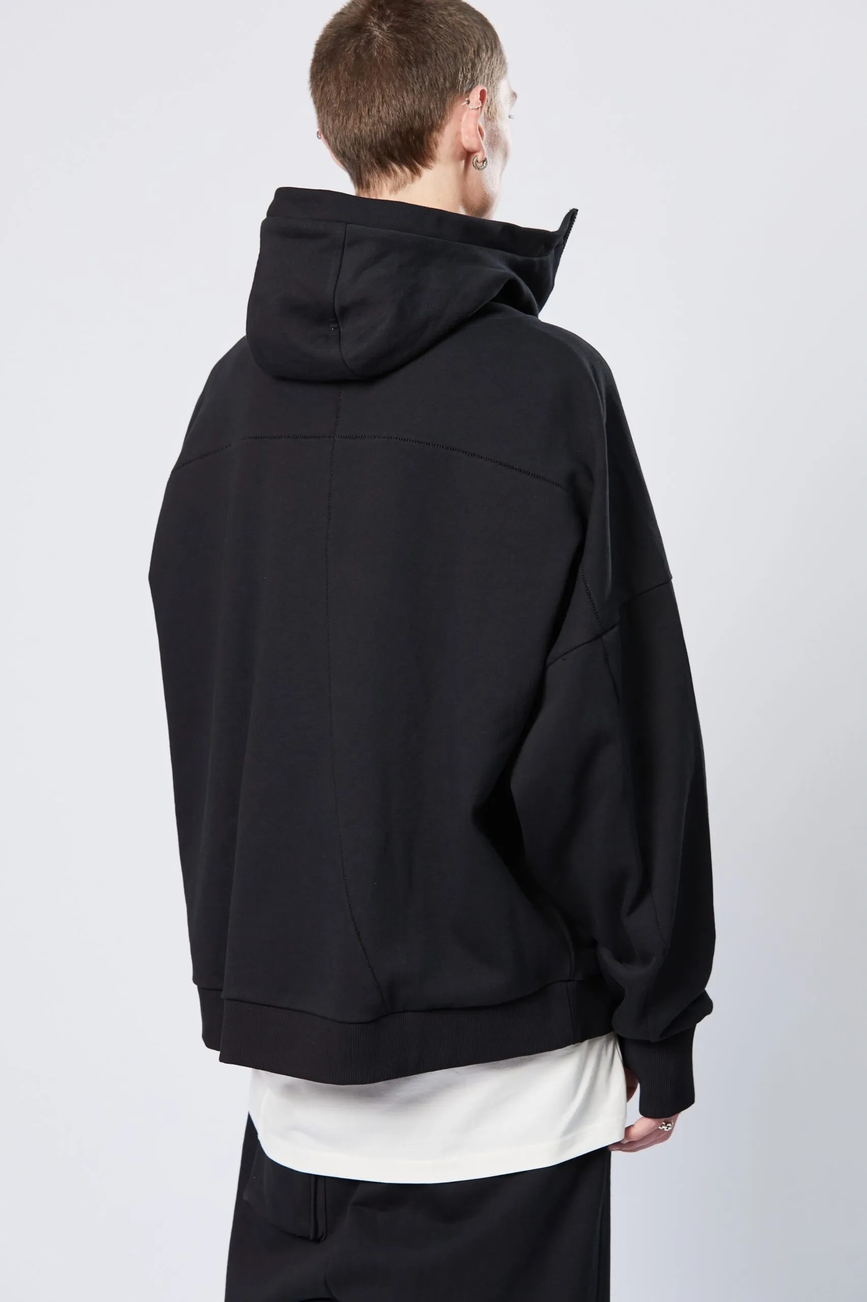 THOM KROM Oversize Zip Hoodie in Black XL