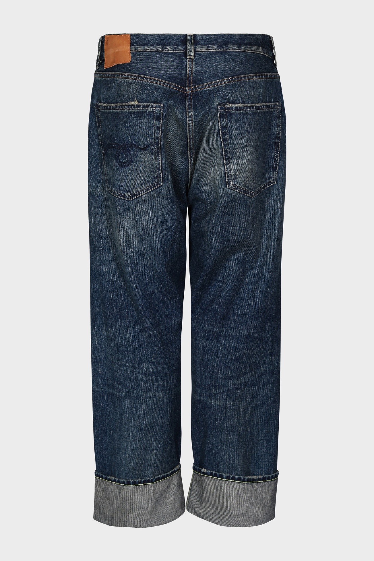 R13 Cuffed X-BF Jeans in Adelaide Selvedge Blue