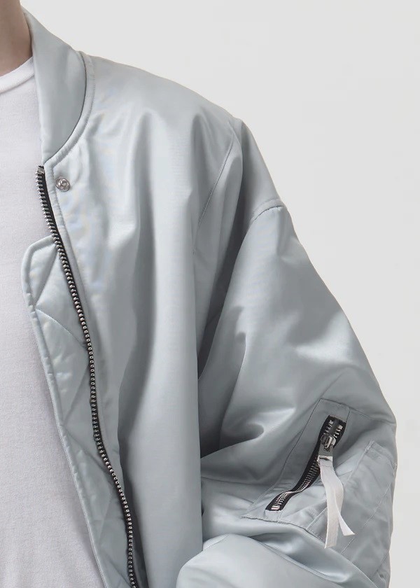 AGOLDE Nisa Bomber Jacket in Oystergrey S