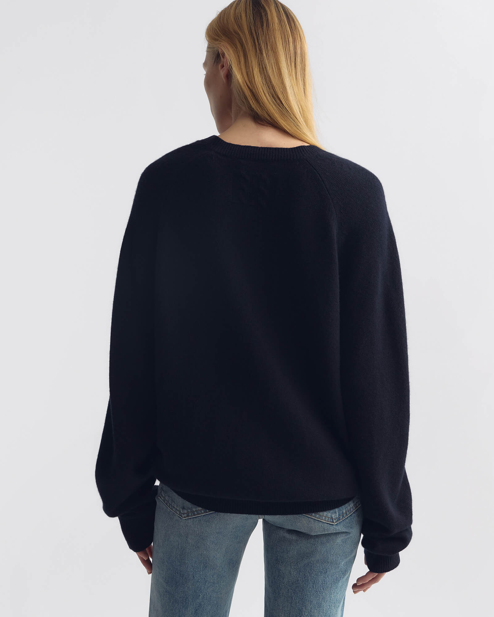 NILI LOTAN Feron Cashmere Sweater in Dark Navy