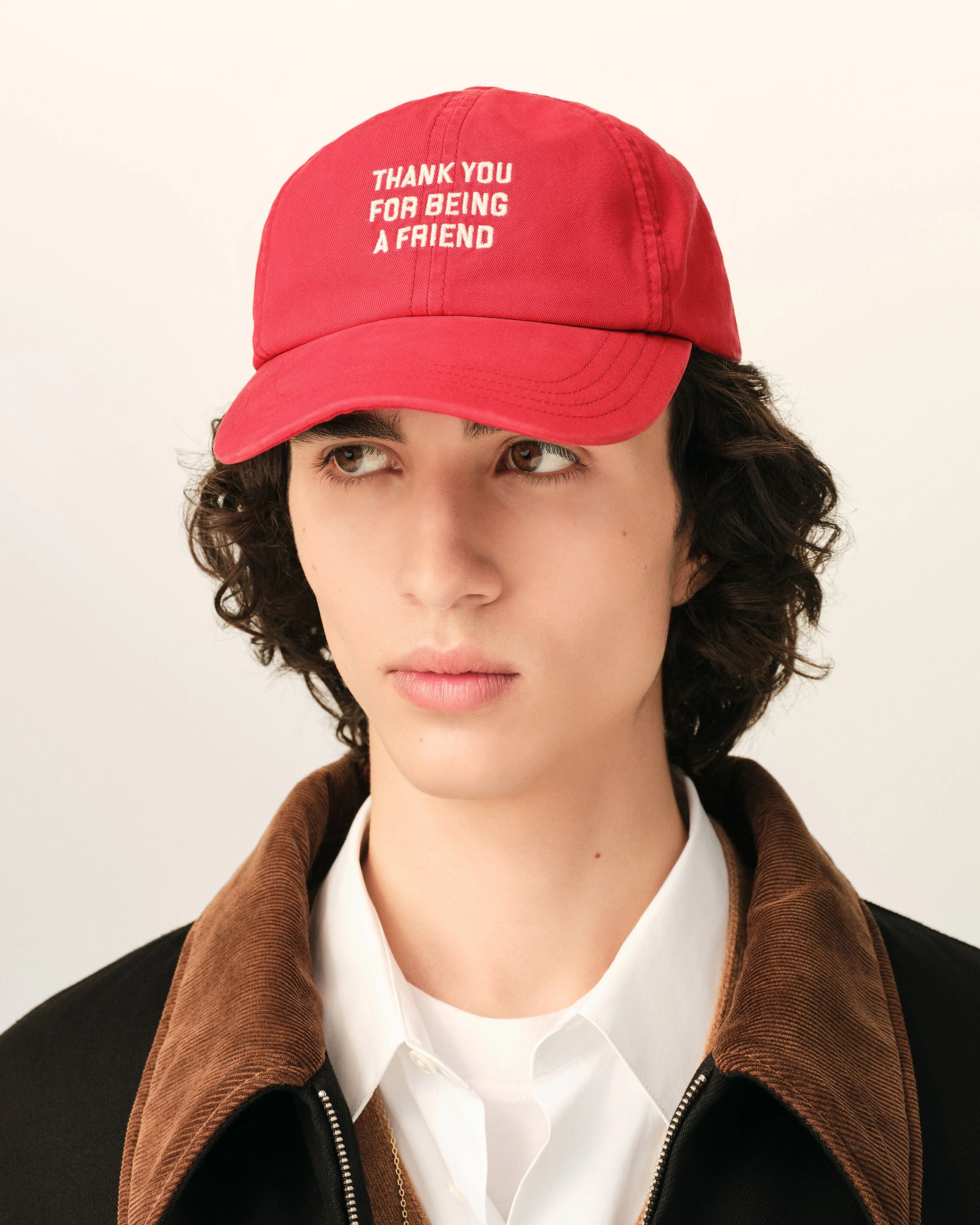 AMI PARIS Thanks For Being A Friend Cap in Ruby Red