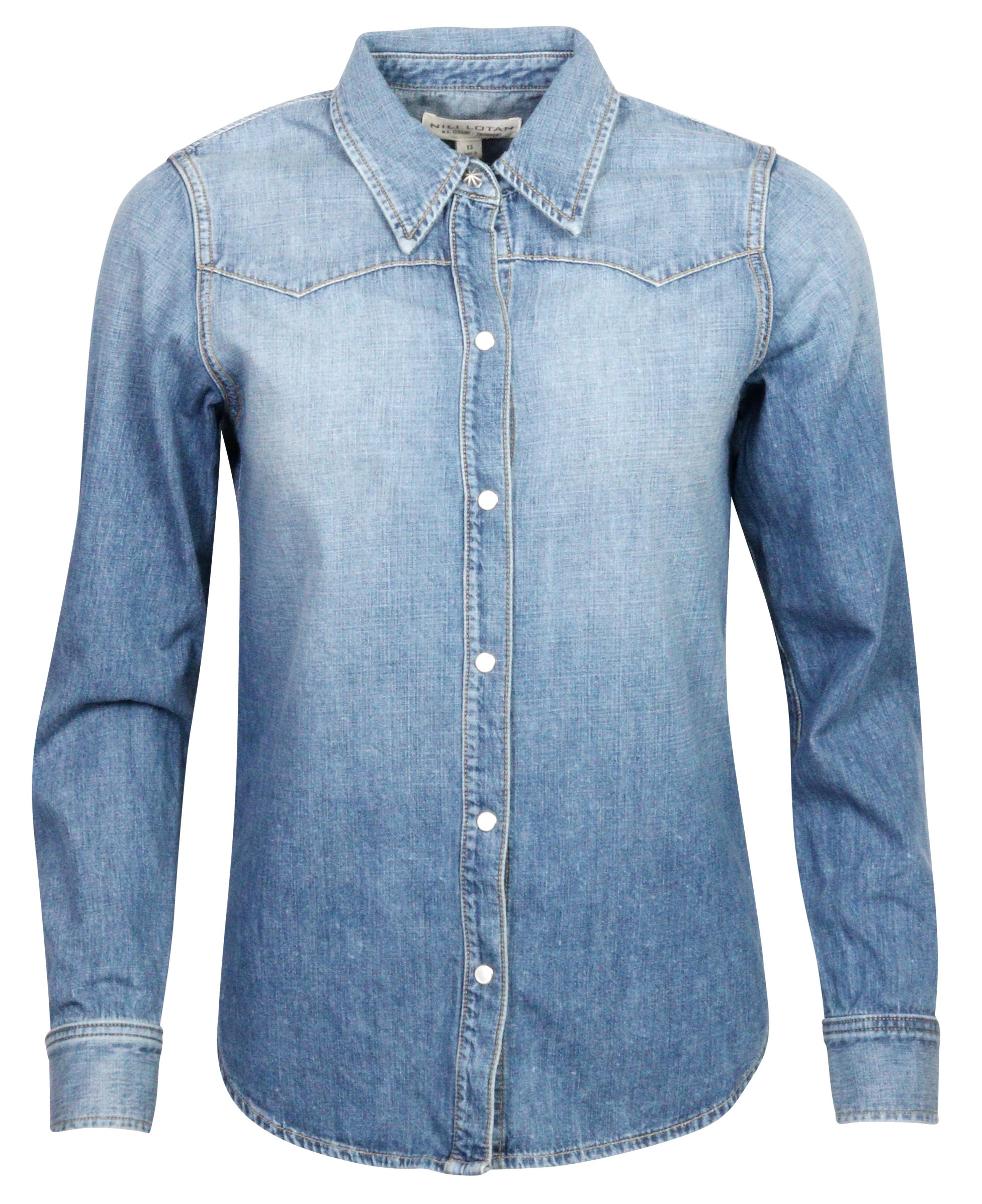 Nili Lotan Denim Shirt Claire Blue Washed XS