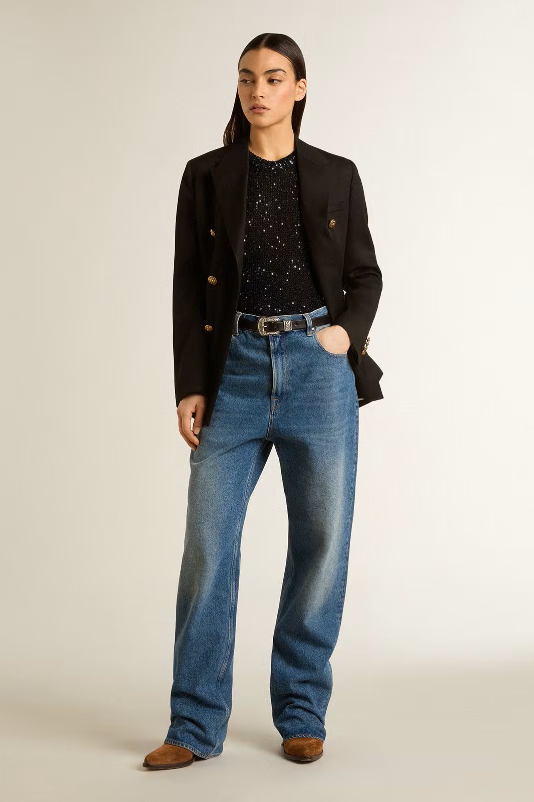 GOLDEN GOOSE Knit Tank Top Sequins Mesh