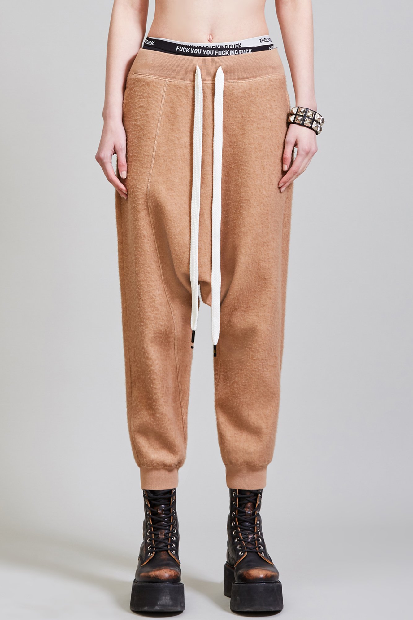 R13 Twister Cotton/Camel Hair Sweatpant Camel M
