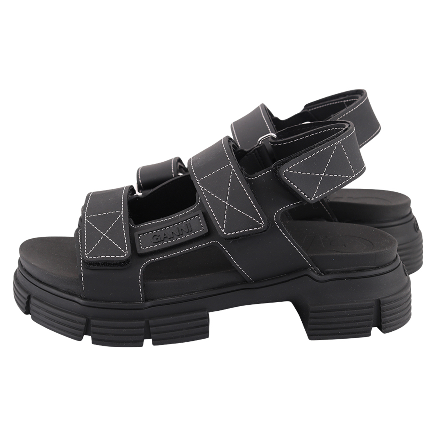 Ganni Recycled Rubber Sandal Black