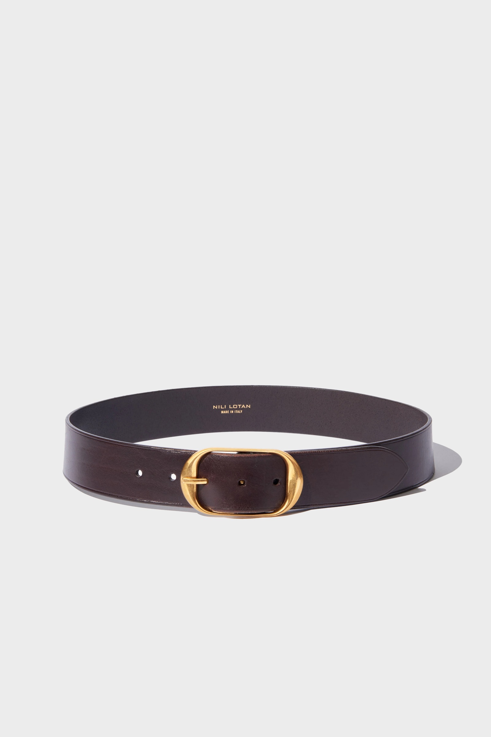 NILI LOTAN Nili Belt in Dark Brown/Antique Brass 95