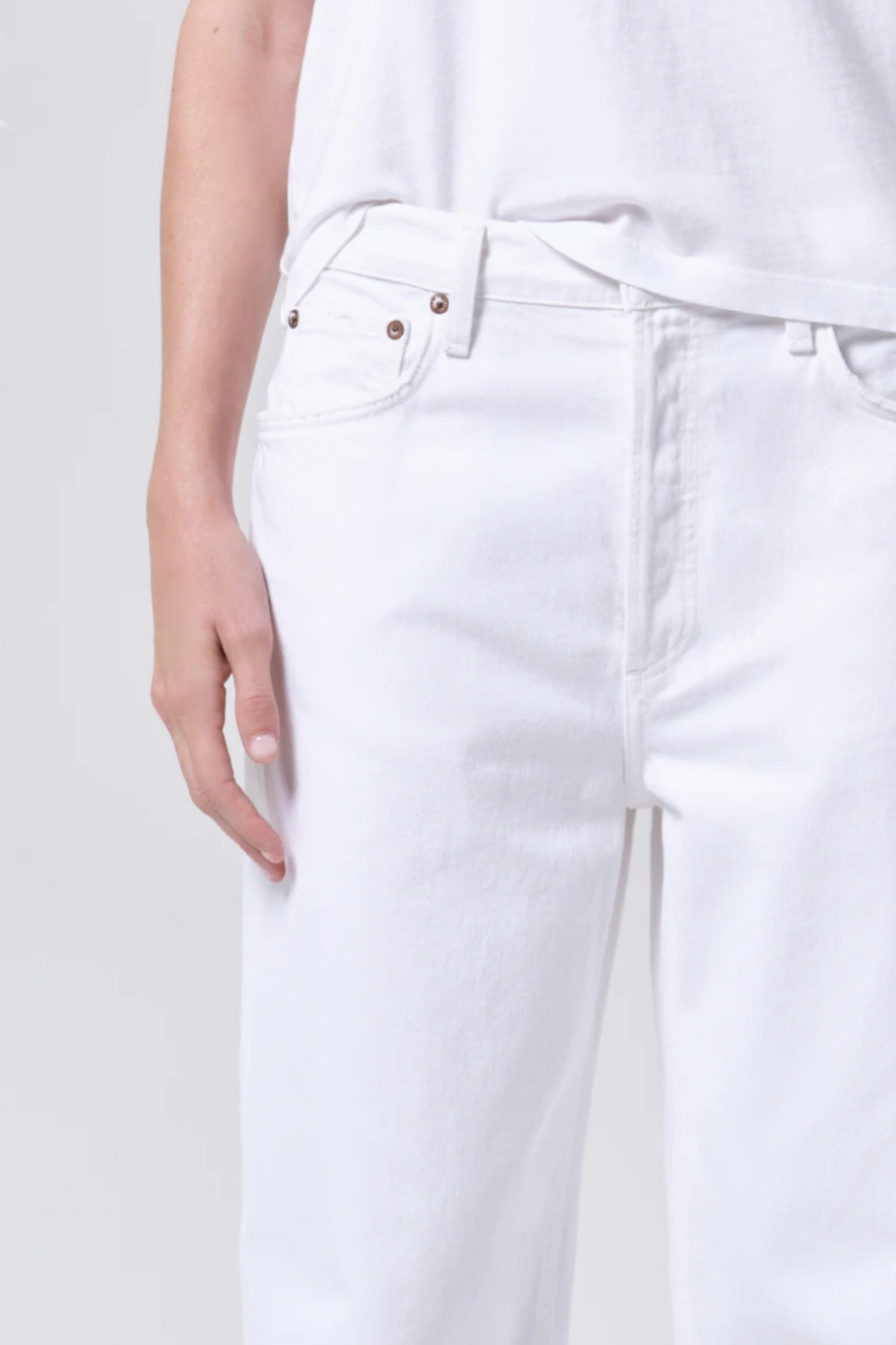 AGOLDE Low Slung Baggy in White