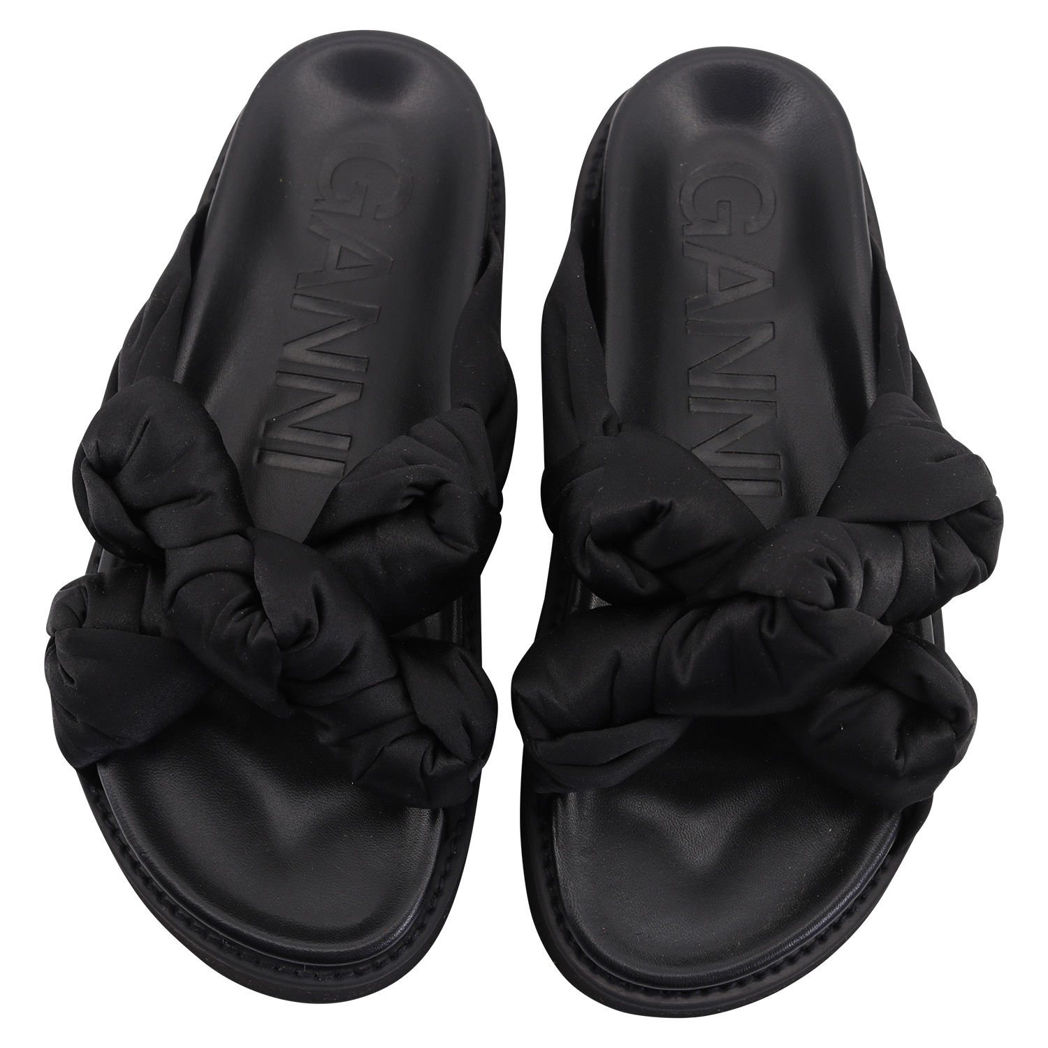 Ganni Mid Knotted Sandal Recycled Satin Black 40