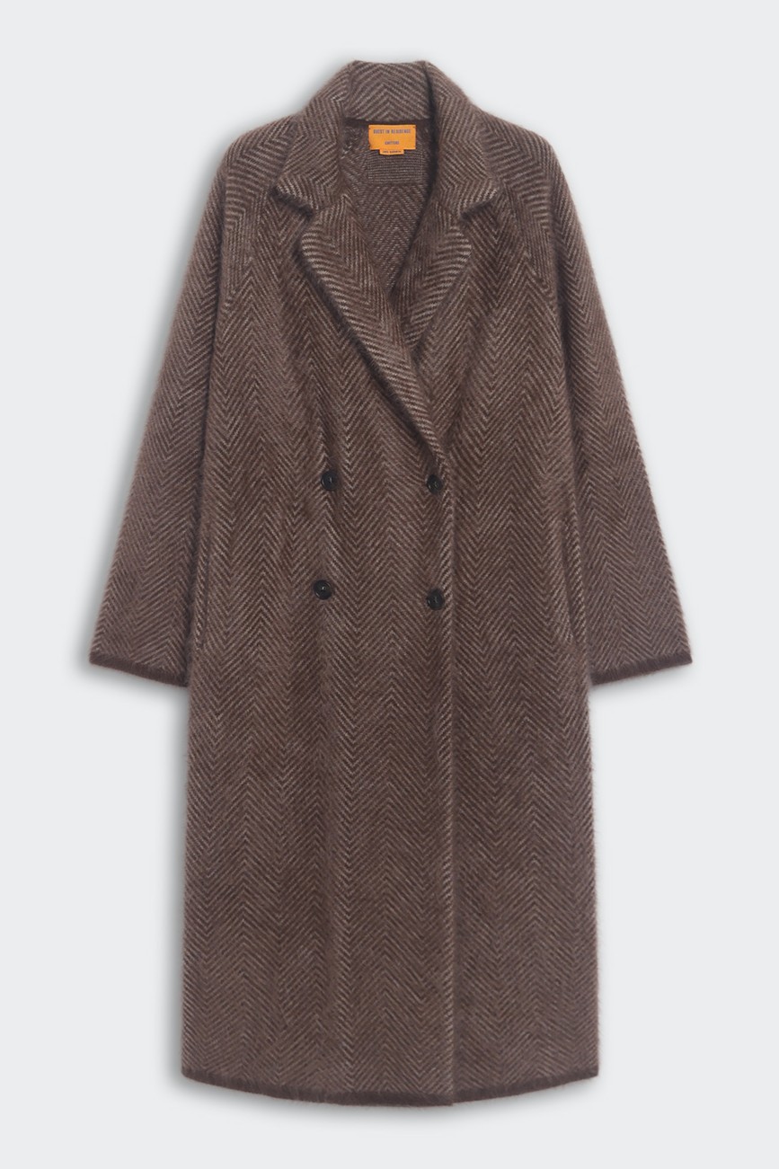 GUEST IN RESIDENCE Grizzly Cashmere Coat in Chestnut/Taupe