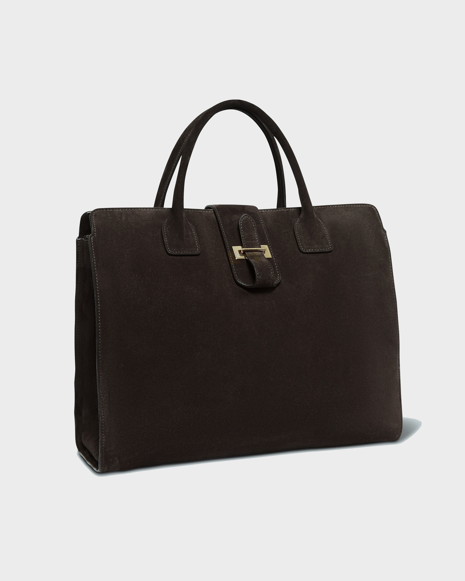 NILI LOTAN Lou Bag in Brown Suede Leather