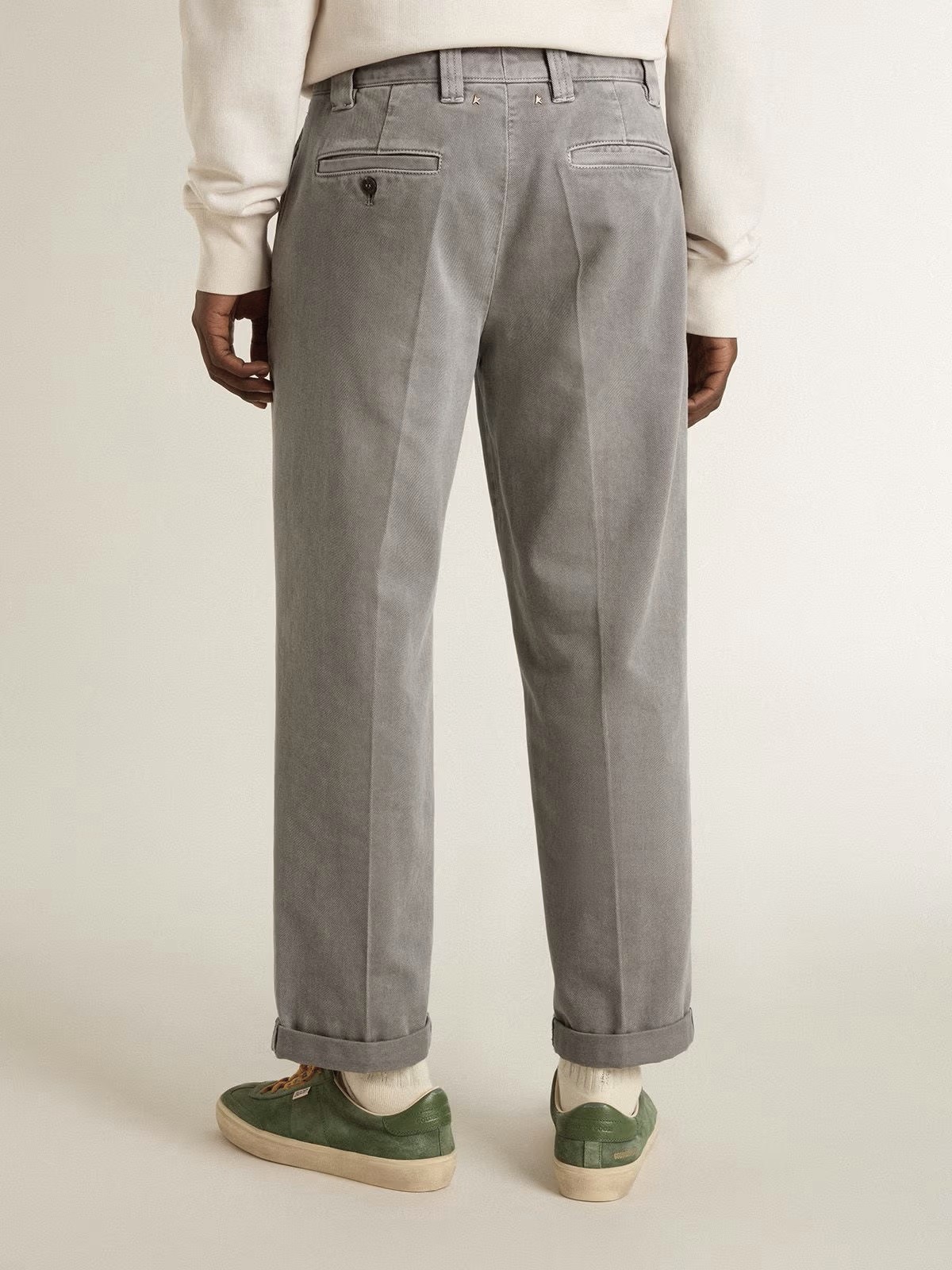 GOLDEN GOOSE Denim Chino Pant in Grey