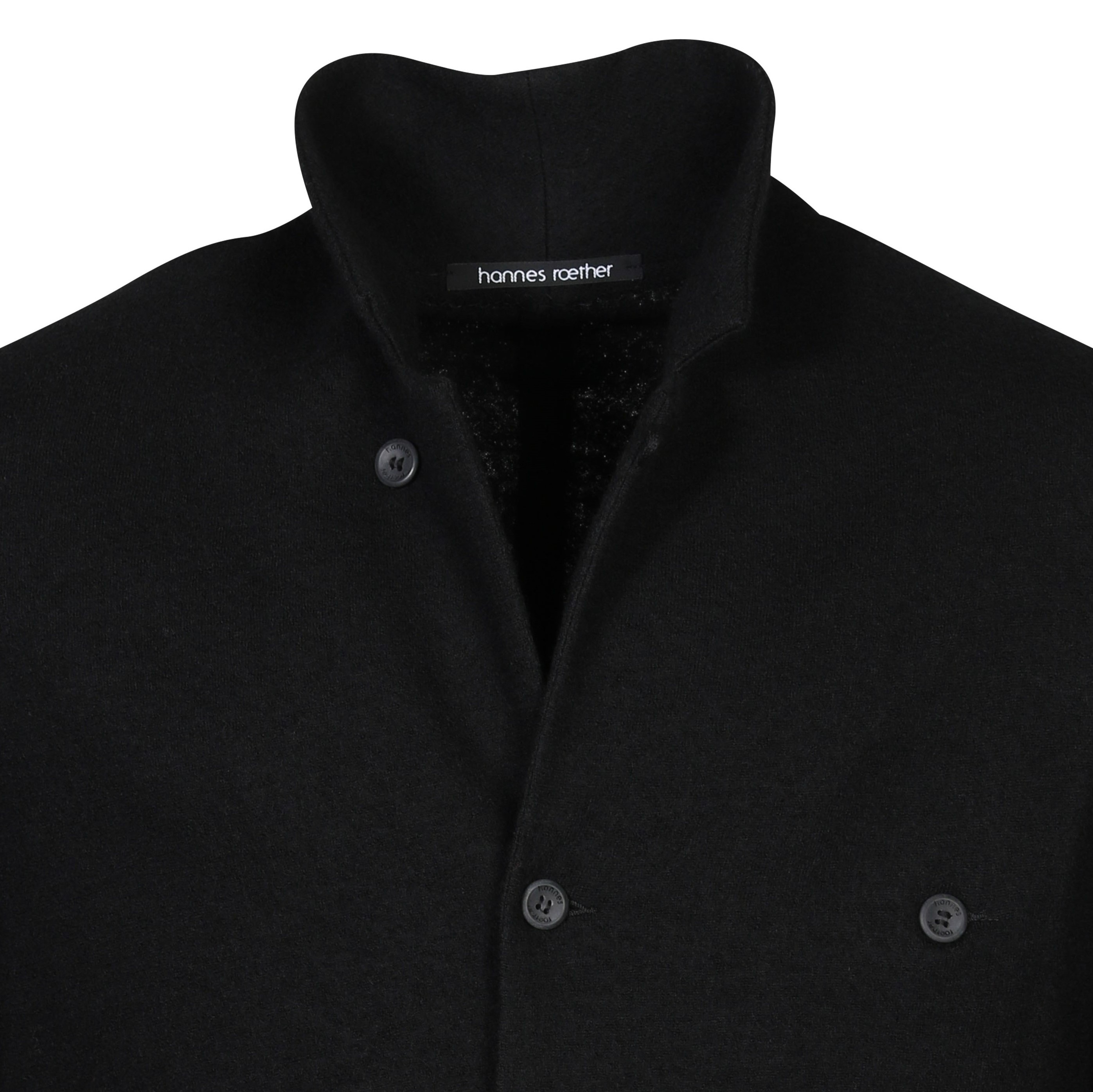 Hannes Roether Boiled Wool Jacket in Black