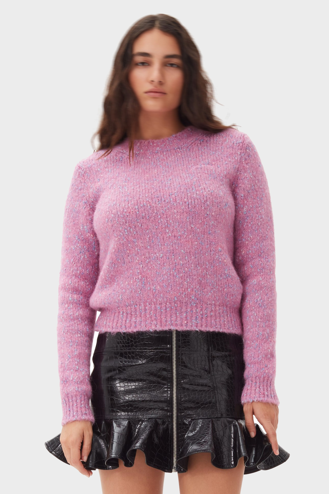 GANNI Alpaca Cotton Mix Sweater in Rose Violet GANNI Alpaca Cotton Mix Sweater in Rose Violet