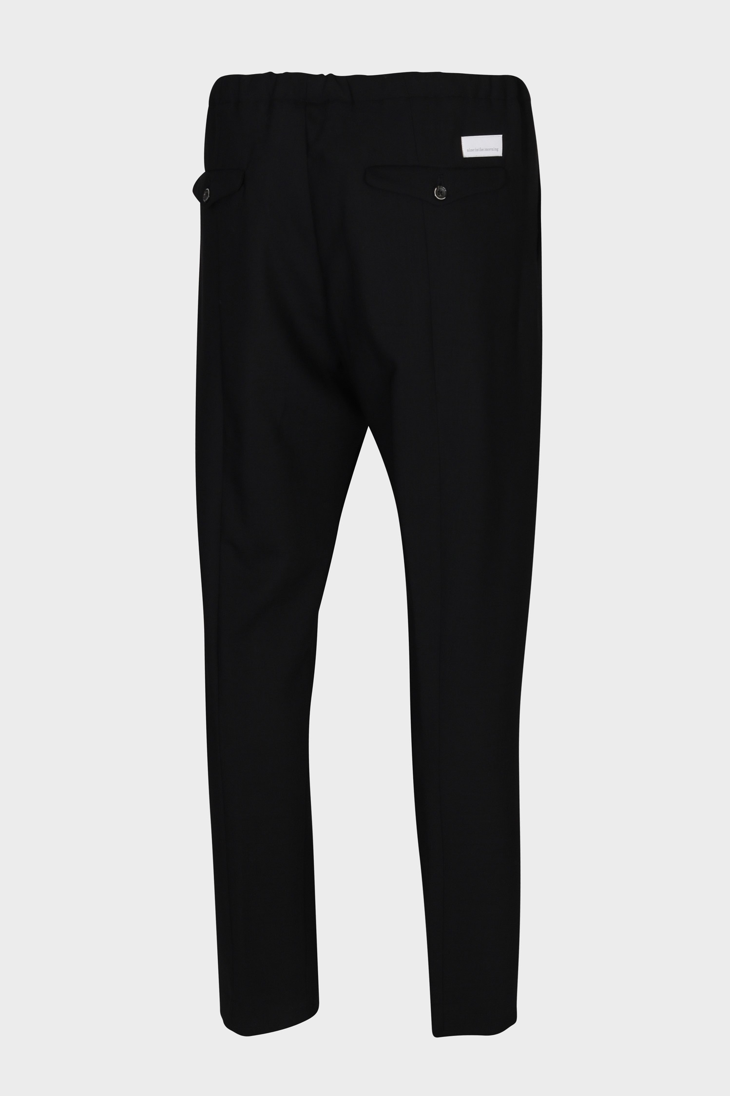 NINE:INTHE:MORNING Carrot Relaxed Fit Wool Pant in Black 54