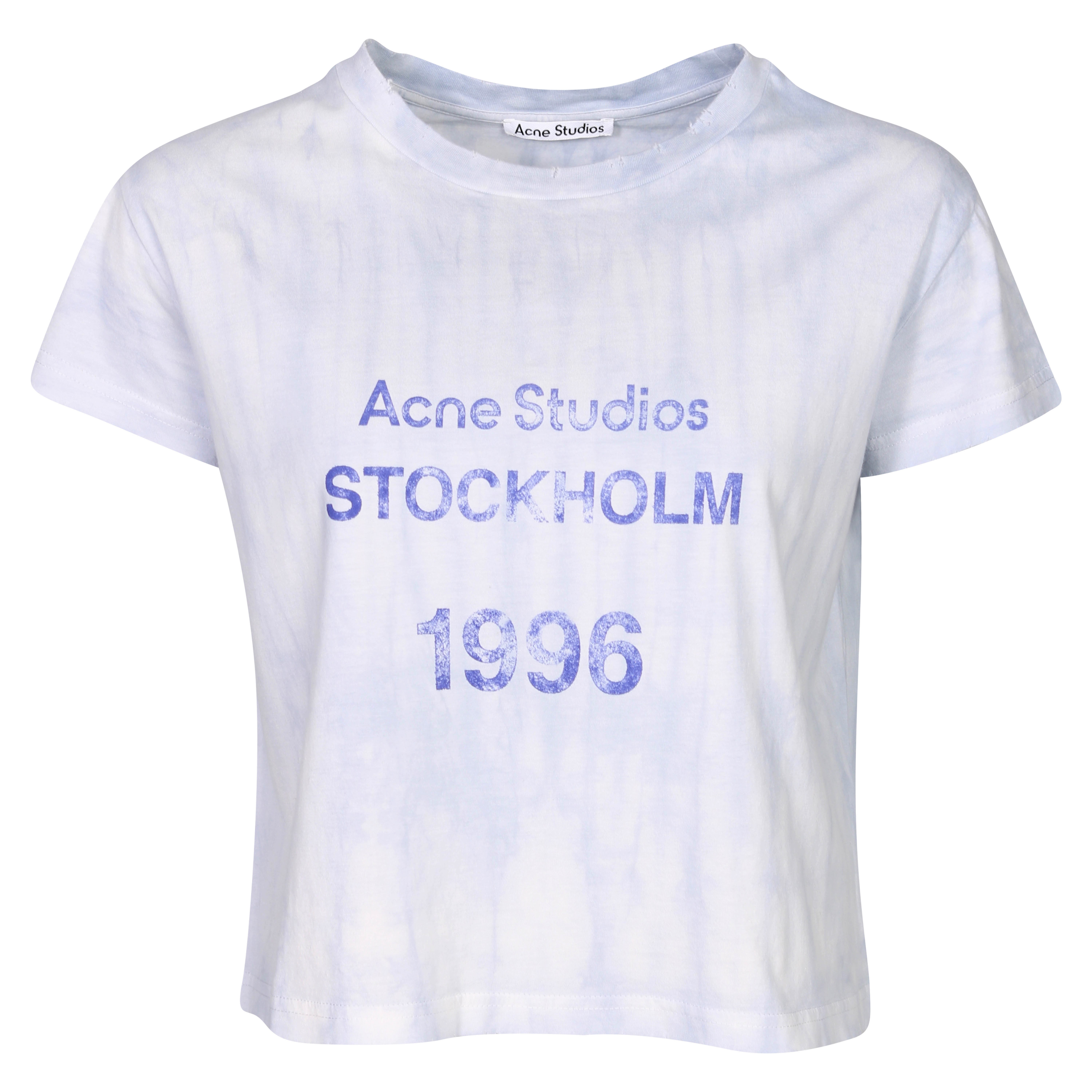 Acne Studios Logo Print T-Shirt in Pale Blue