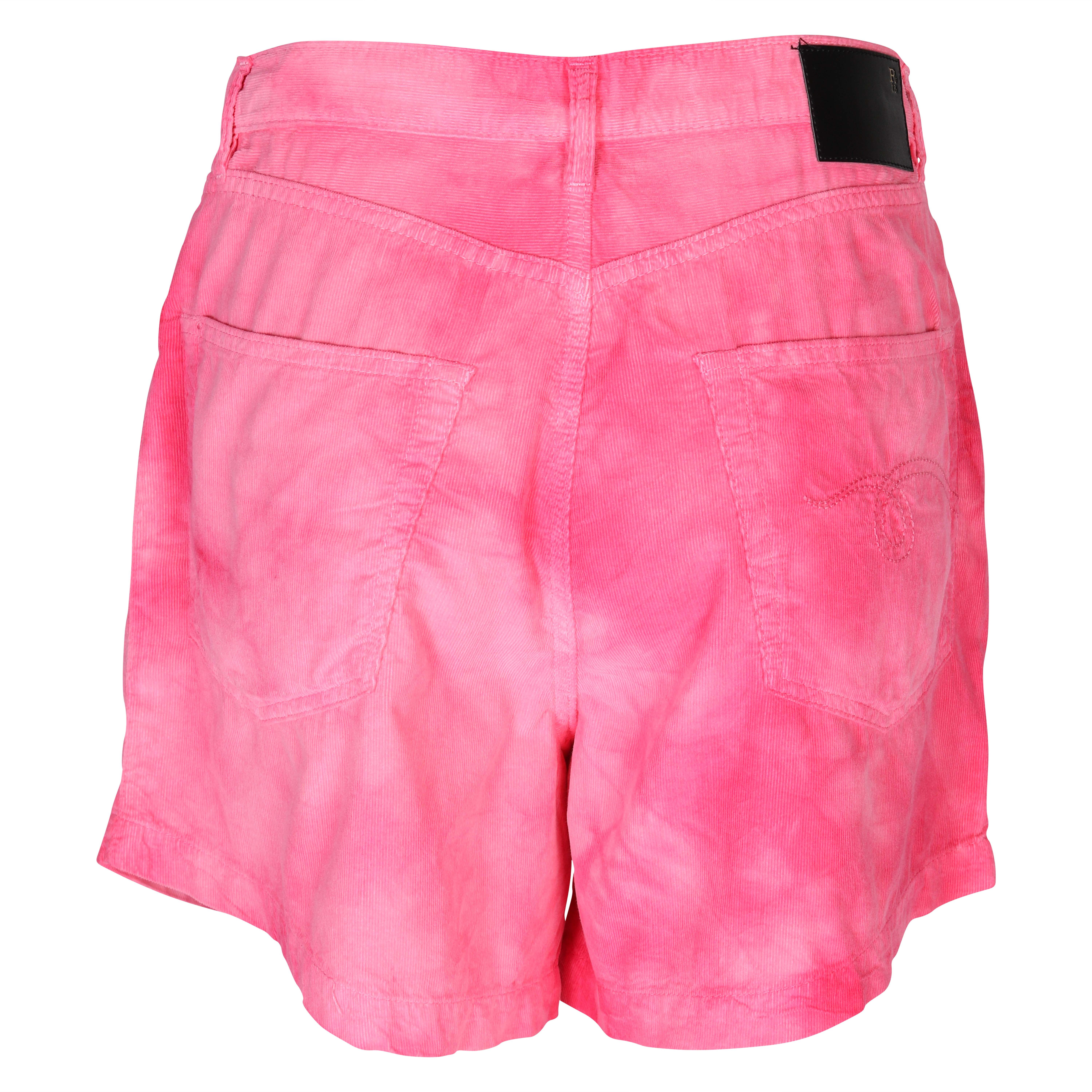 R13 Corduroy Damon Pleated Shorts in Fuchsia