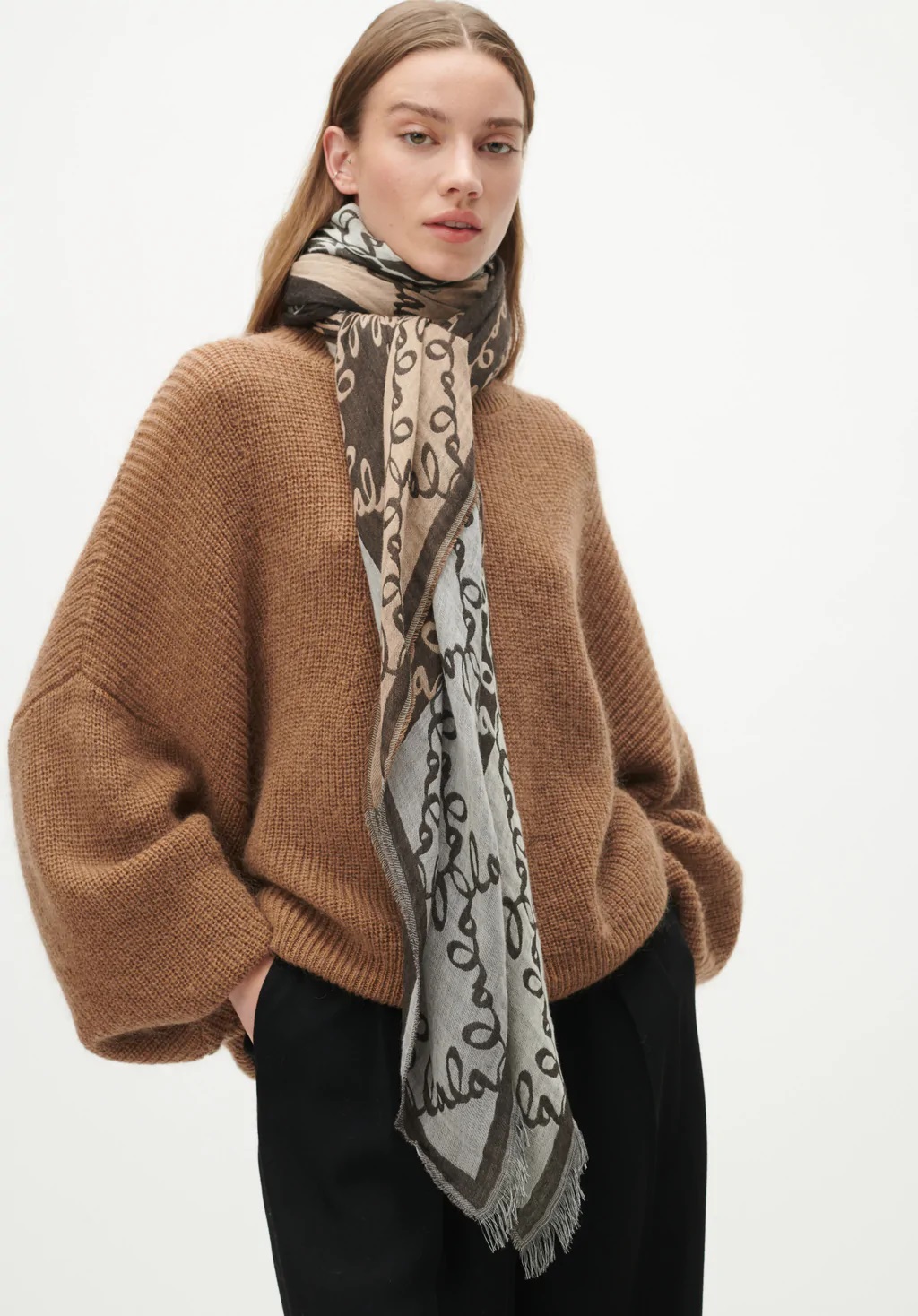 Lala Berlin Scarf Aniska Brown/Caramel
