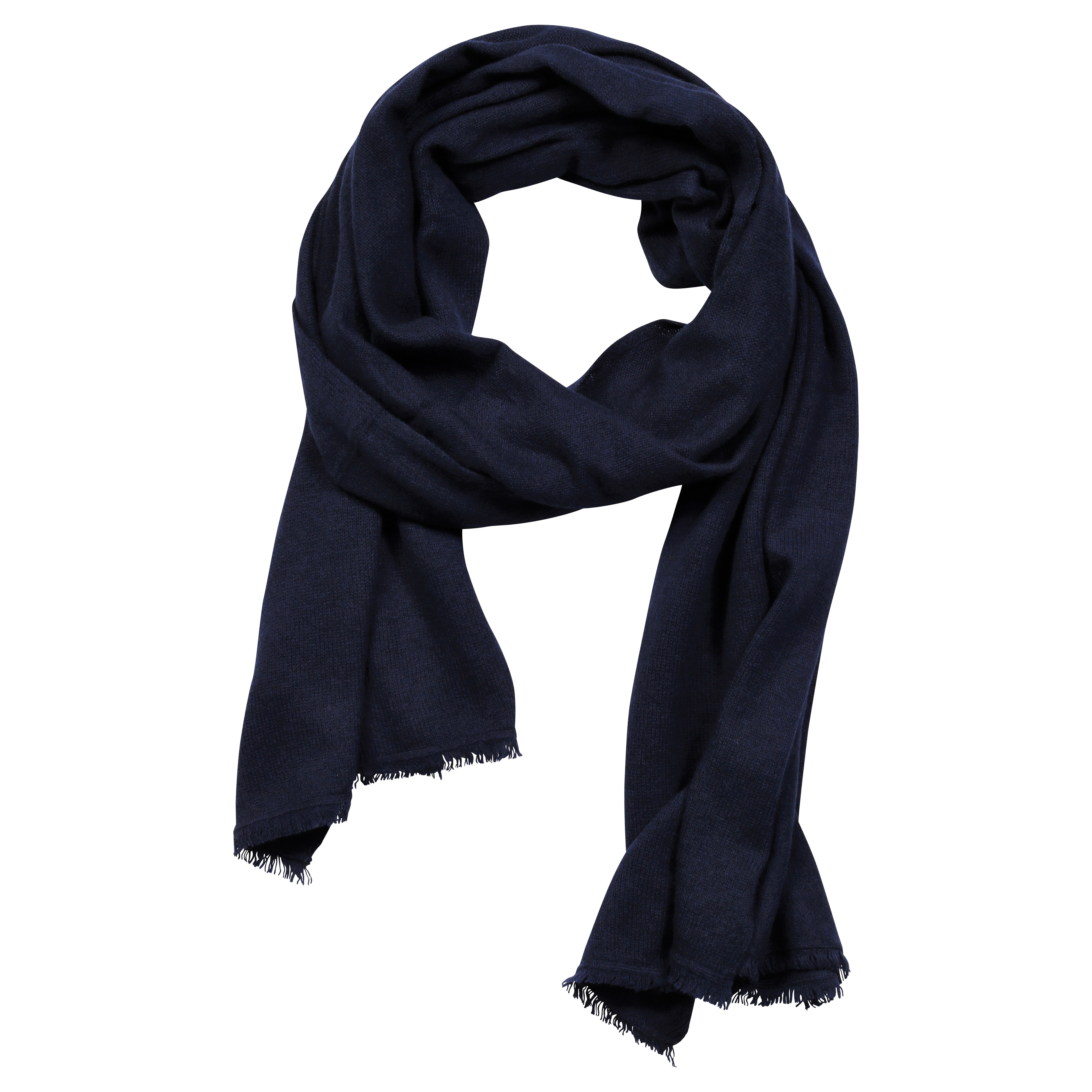 Flona Cashmere Scarf in Navy