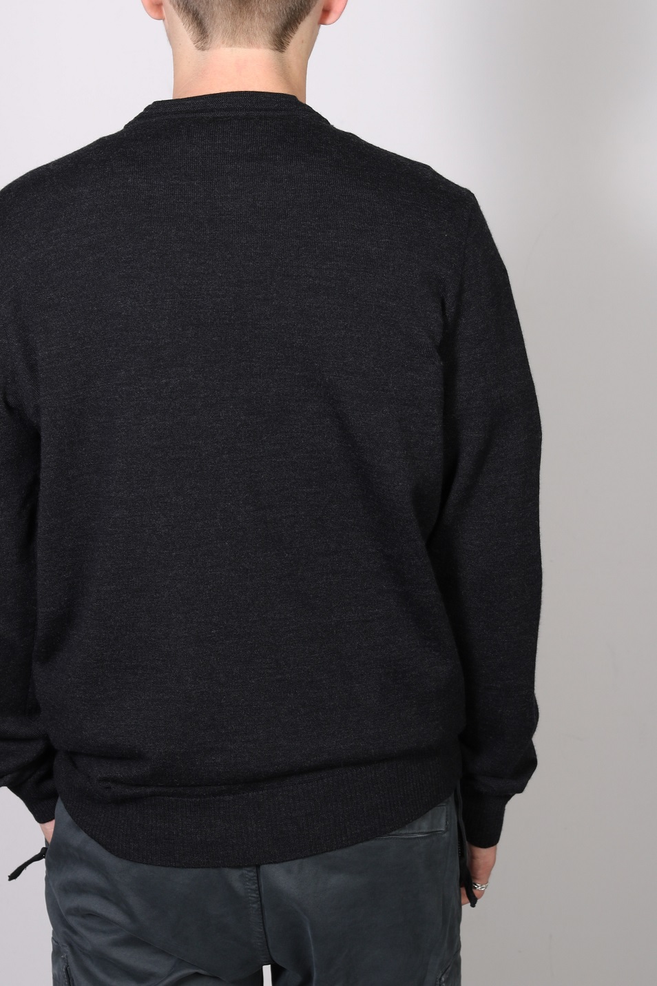 STONE ISLAND Knit Sweater in Dark Grey Melange