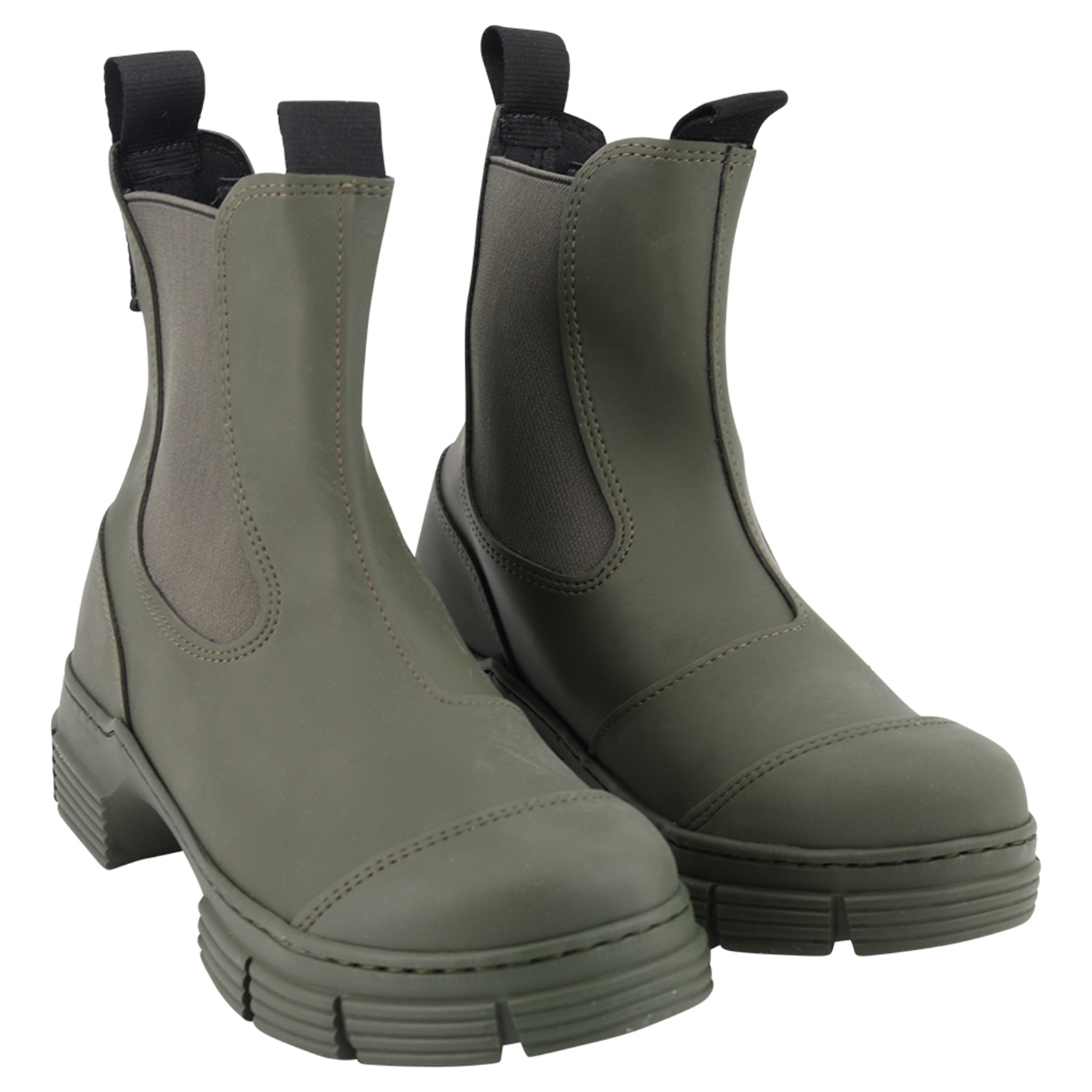 Ganni Recycled Rubber City Boot Kalamata Green