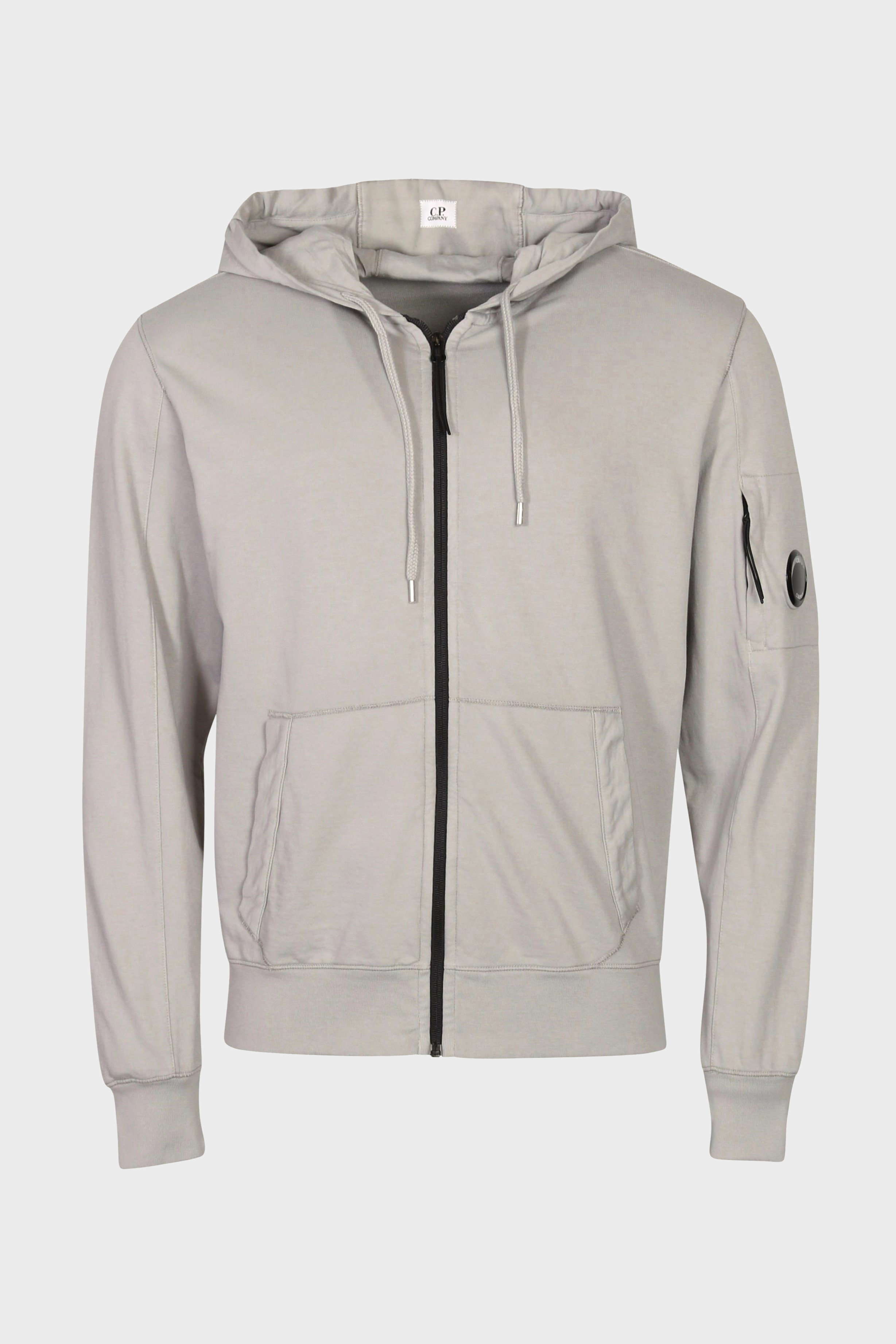 C.P. COMPANY Hooded Zip Jacket in Drizzle Grey