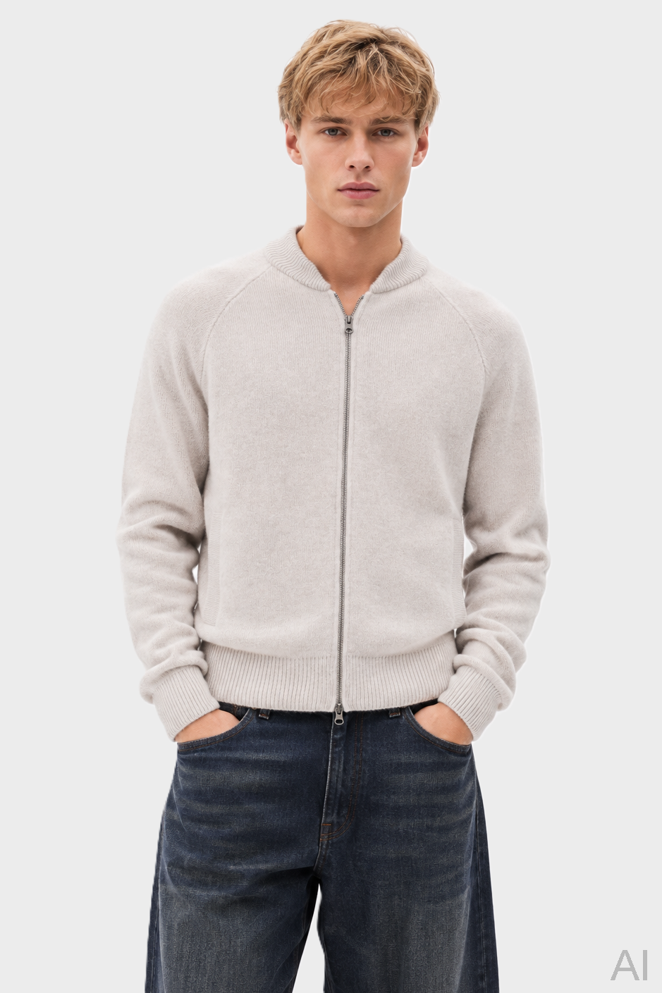 LISA YANG Fionn Cardigan Jacket in Oyster