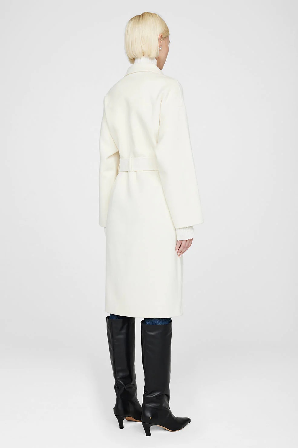 Anine Bing Wool Coat Dylan in Ivory XS