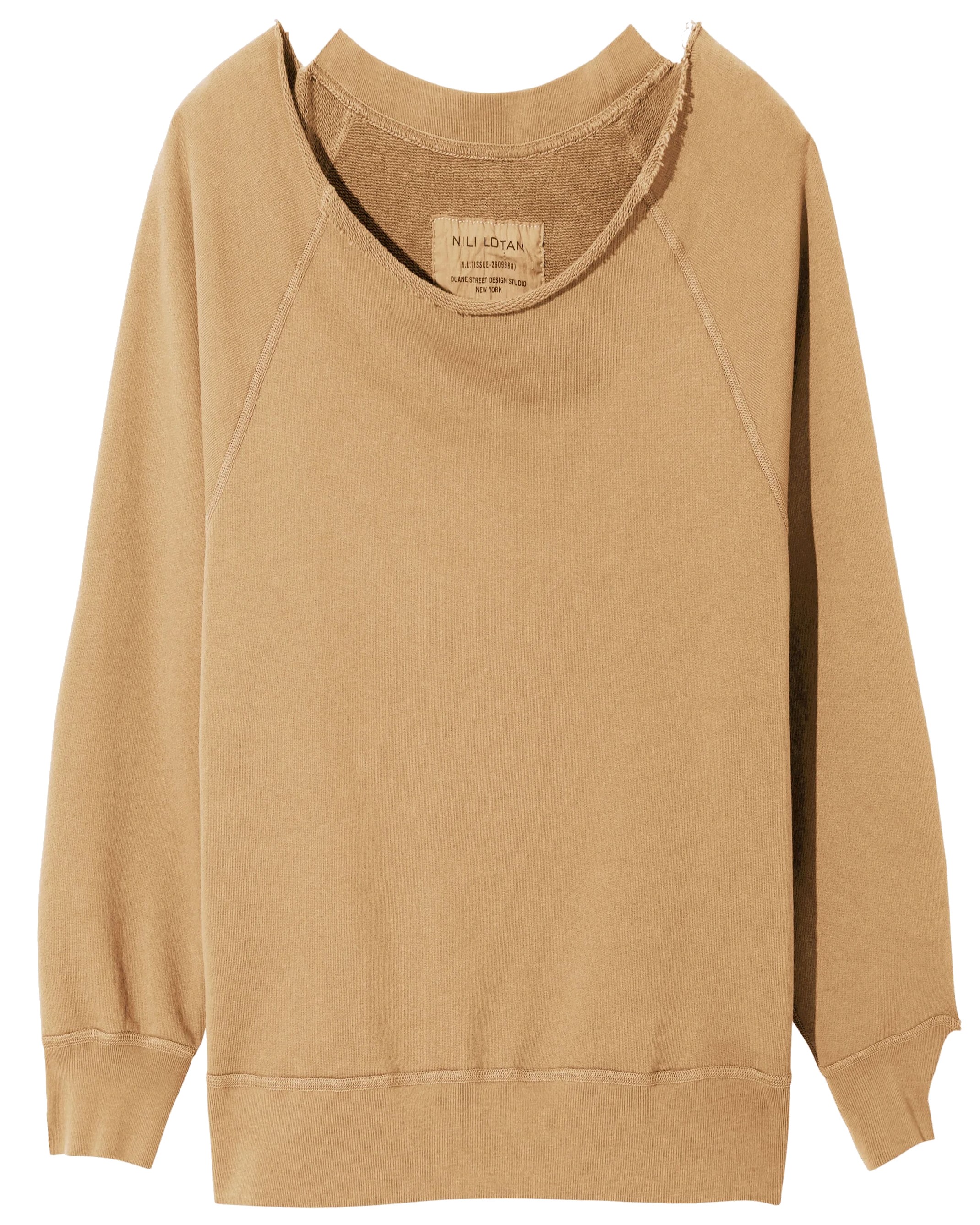 NILI LOTAN Luka Scoop Neck Sweatshirt in Blonde