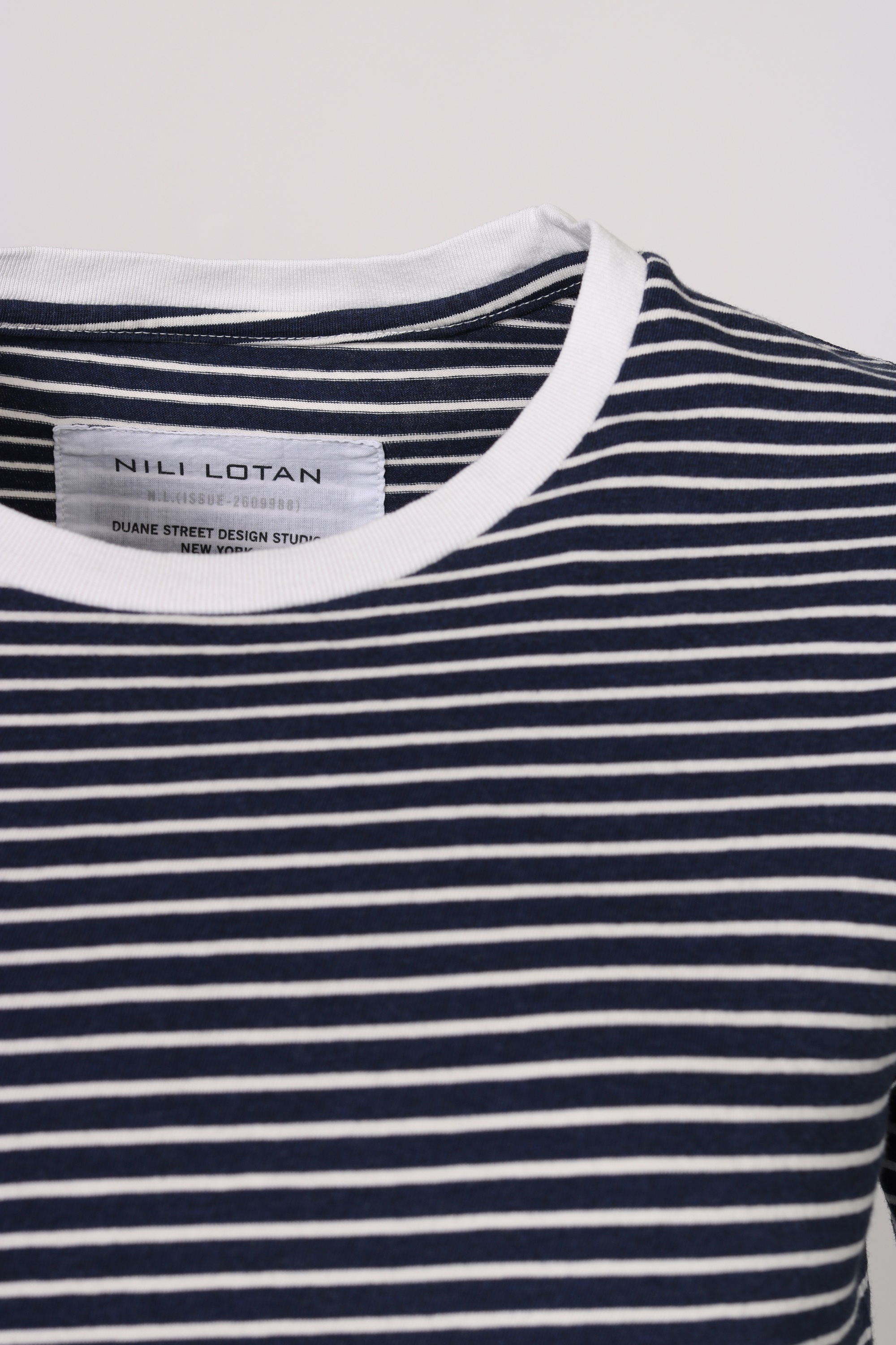 Nili Lotan Striped T-Shirt Corinne Darknavy/Ivory L