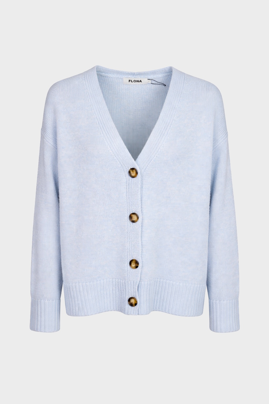 FLONA Cashmere Oversize Cardigan in Light Blue Melange
