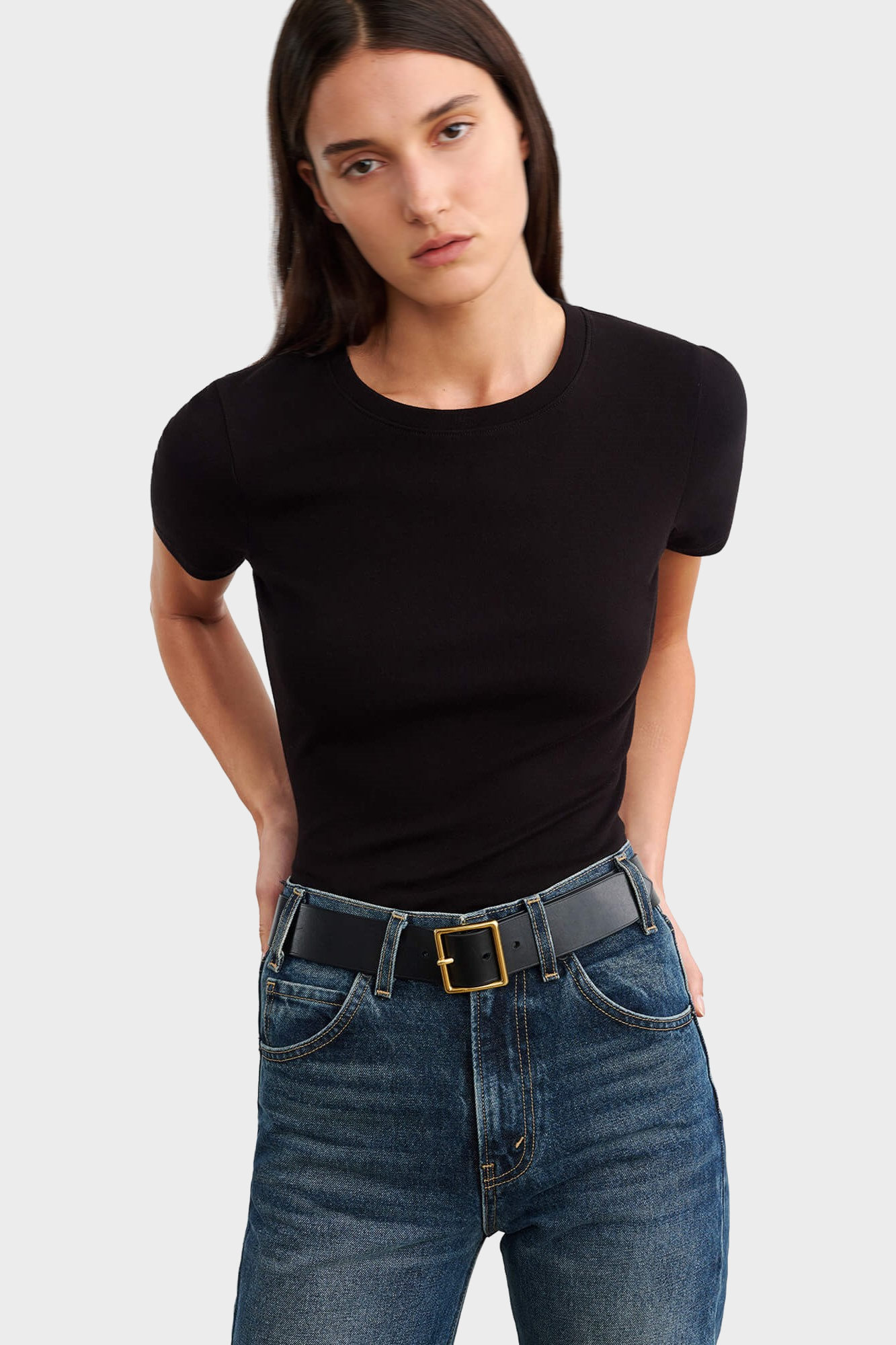 NILI LOTAN Slim Fit T-Shirt in Black