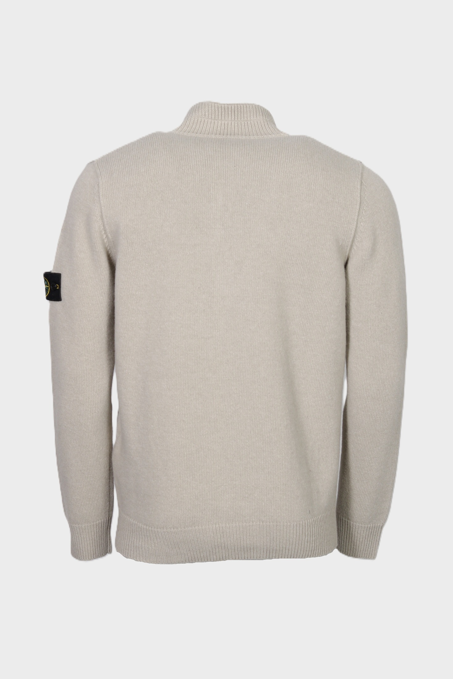 STONE ISLAND Heavy Knit Half Zip Pullover in Stone XXL
