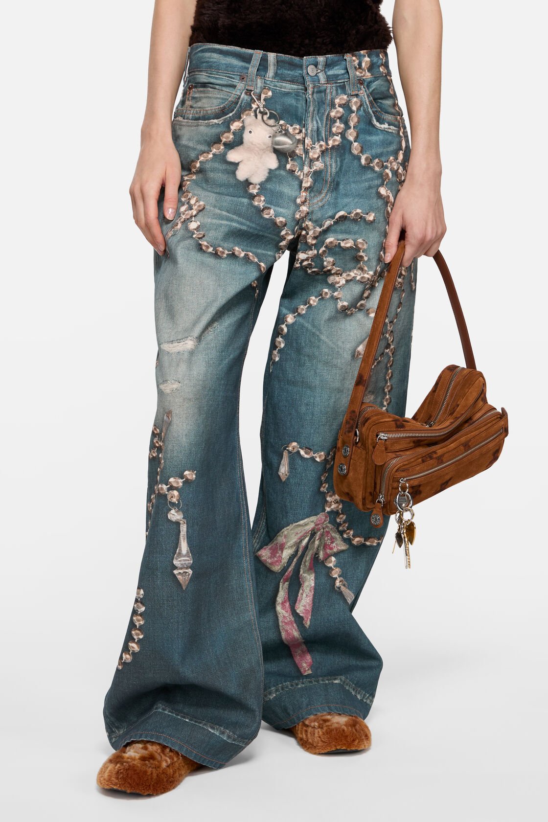 ACNE STUDIOS 1981 Trompe-l'oeil-Print Baggy Jeans in Petite Length