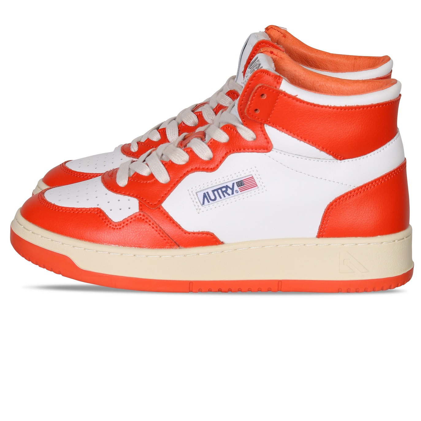 AUTRY ACTION SHOES Mid Sneaker White/Tangerine AUTRY ACTION SHOES Mid Sneaker White/Tangerine