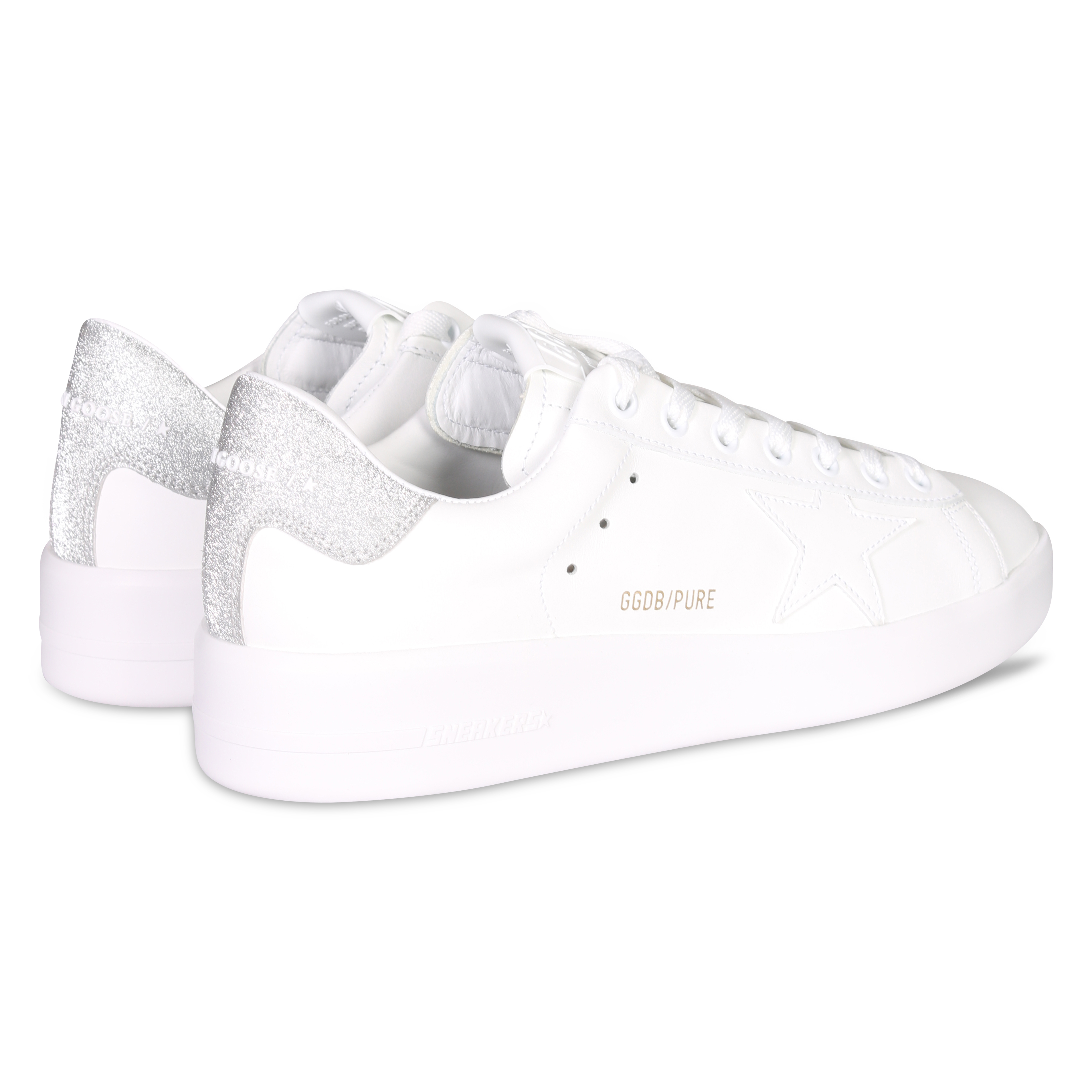Golden Goose Sneaker Pure Star White/Glitter Heel