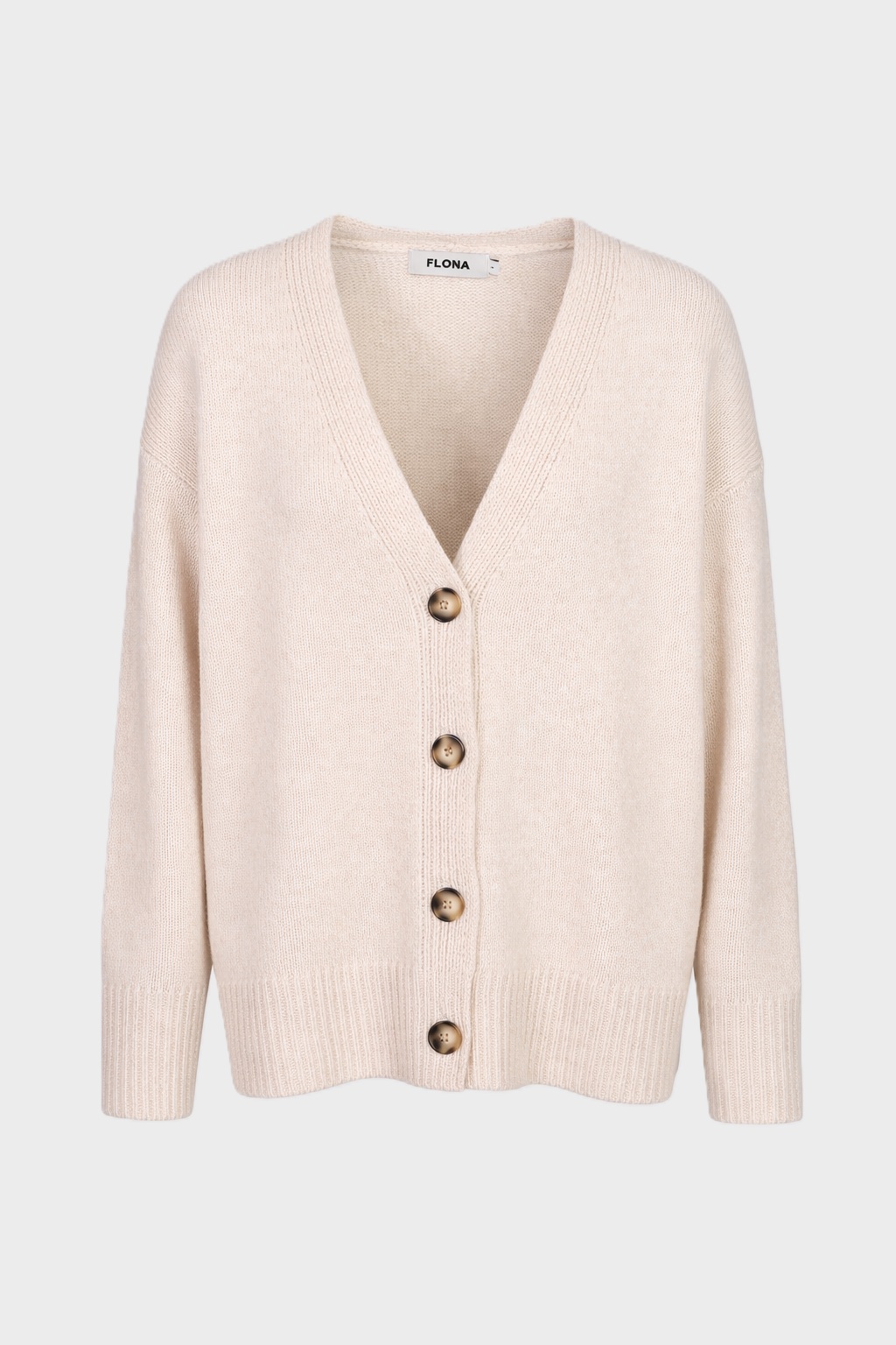 FLONA Cashmere Oversize Cardigan in Light Beige